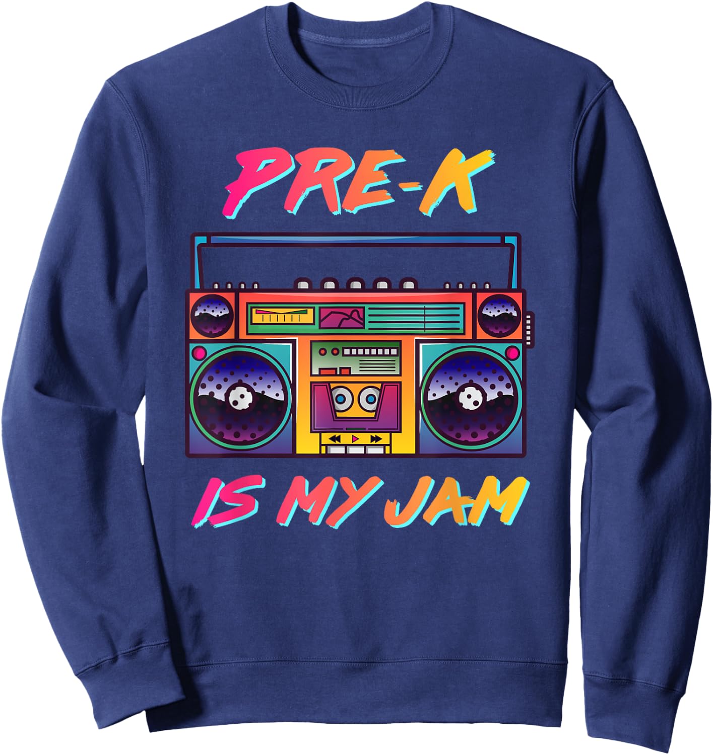 Pre-K Teacher Retro 80's 90's Back To School Women Sweatshirt - Sweatshirt | Navy