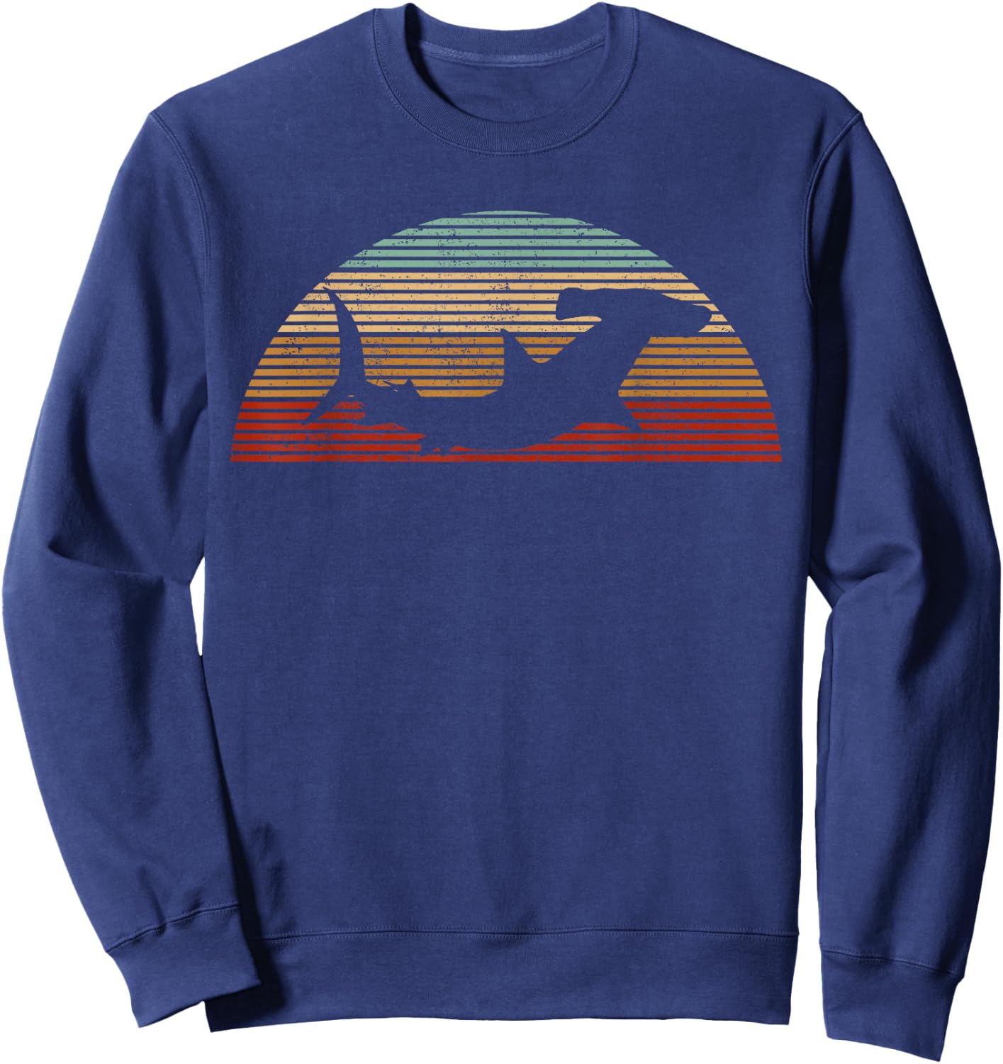 Hammerhead Shark Vintage Retro Fishing Gift Sweatshirt - Sweatshirt | Navy