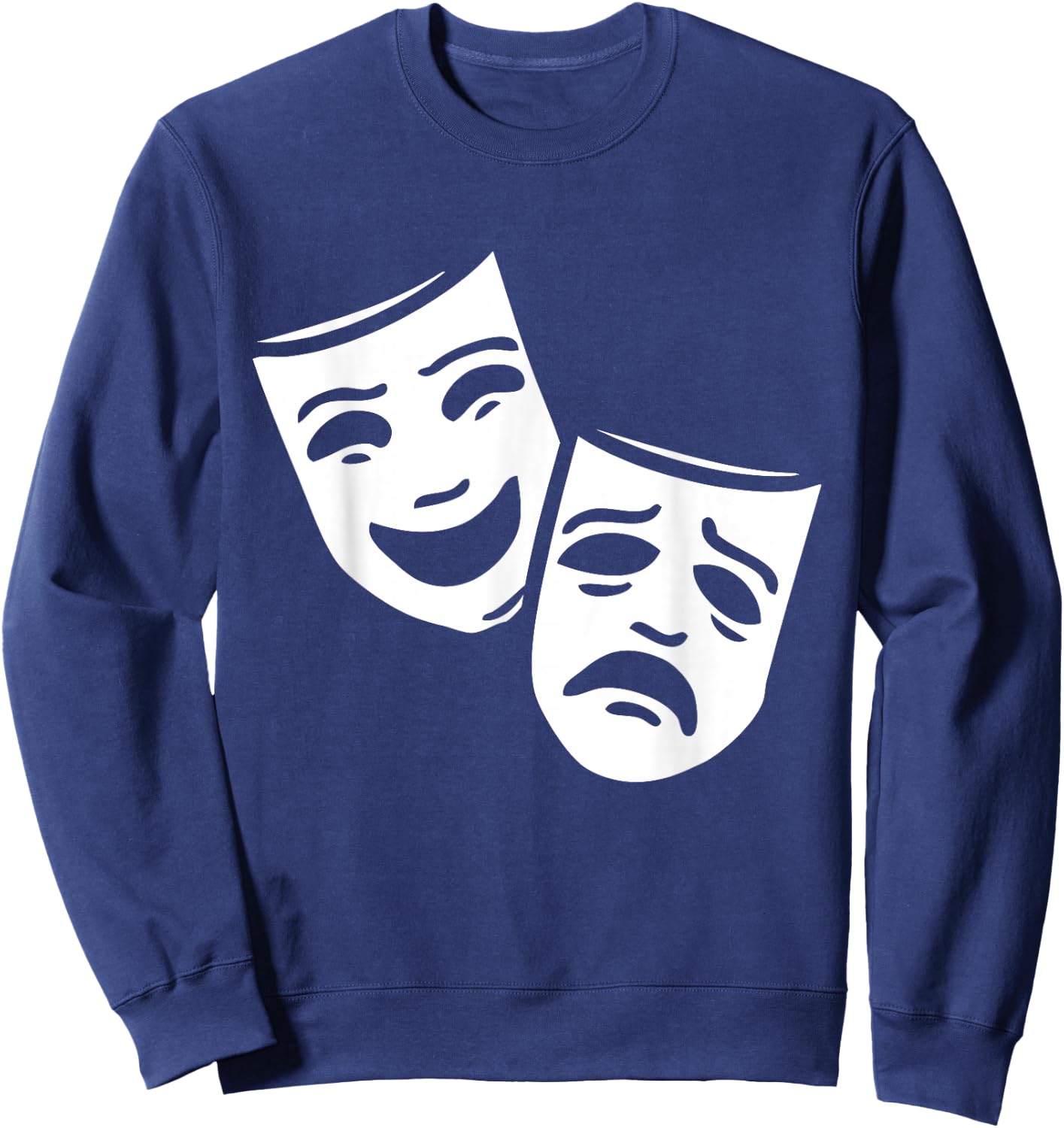 Comedy And Tragedy Greek Theater Masks Sweatshirt - Sweatshirt | Navy