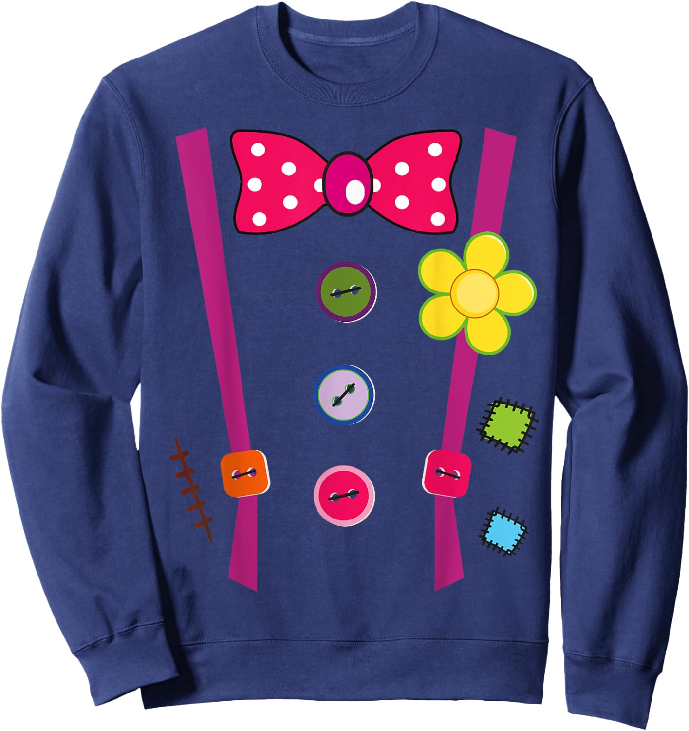 Halloween Clown DIY Costume Fun For Man Woman & Kids Sweatshirt - Sweatshirt | Navy