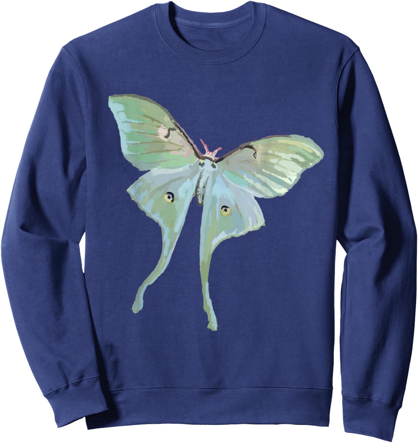 Moon Luna Moth T Shirt Sweatshirt - Sweatshirt | Navy