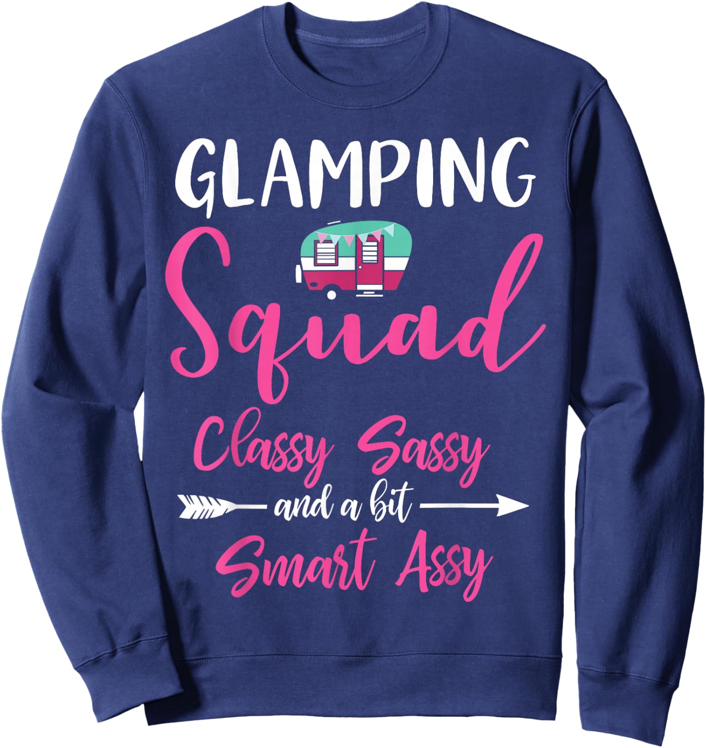 Glamping Squad Funny Matching Family Girls Camping Trip Sweatshirt - Sweatshirt | Navy