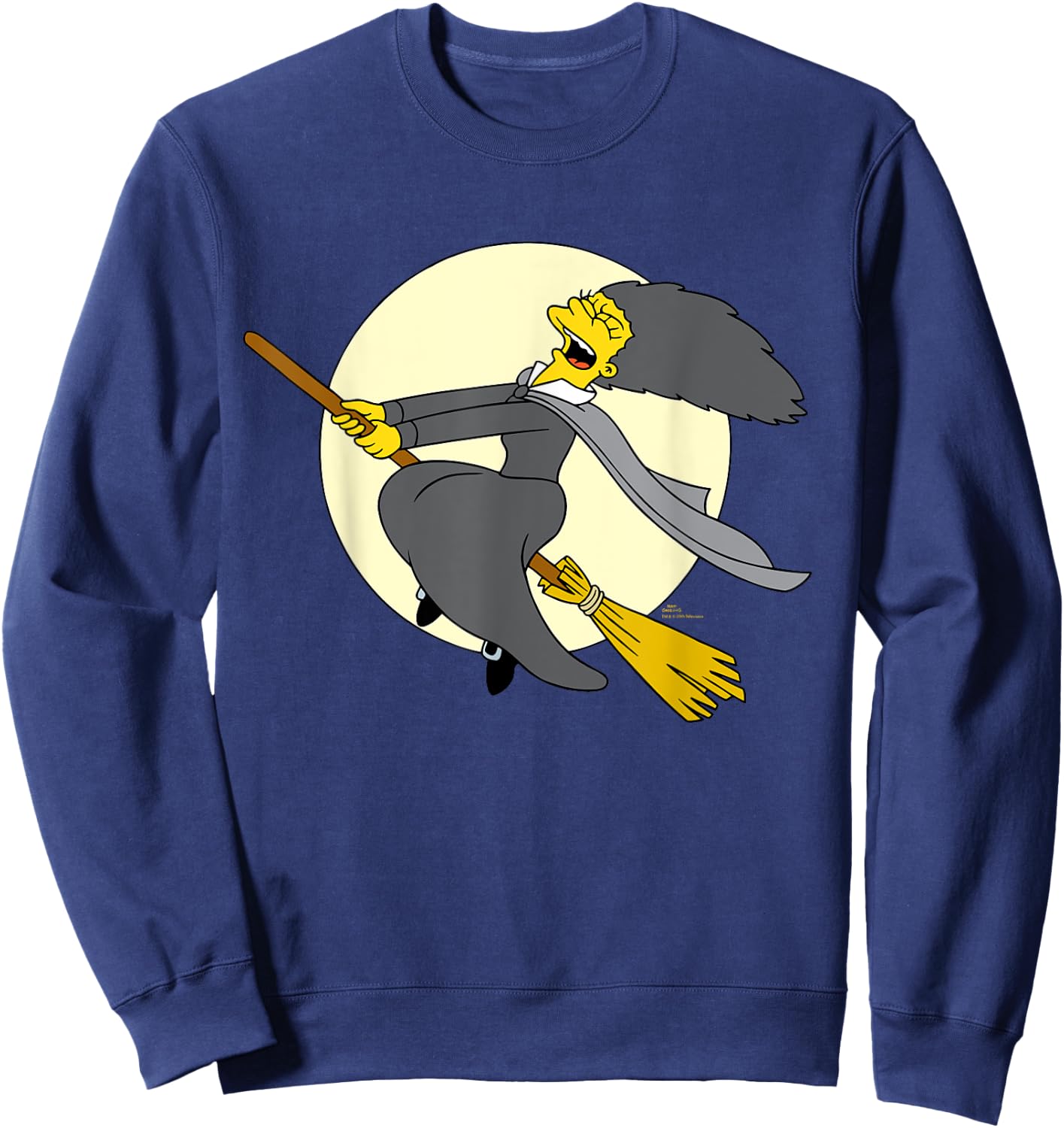 The Simpsons Halloween Witch Costume Marge on Flying Broom Sweatshirt - Sweatshirt | Navy