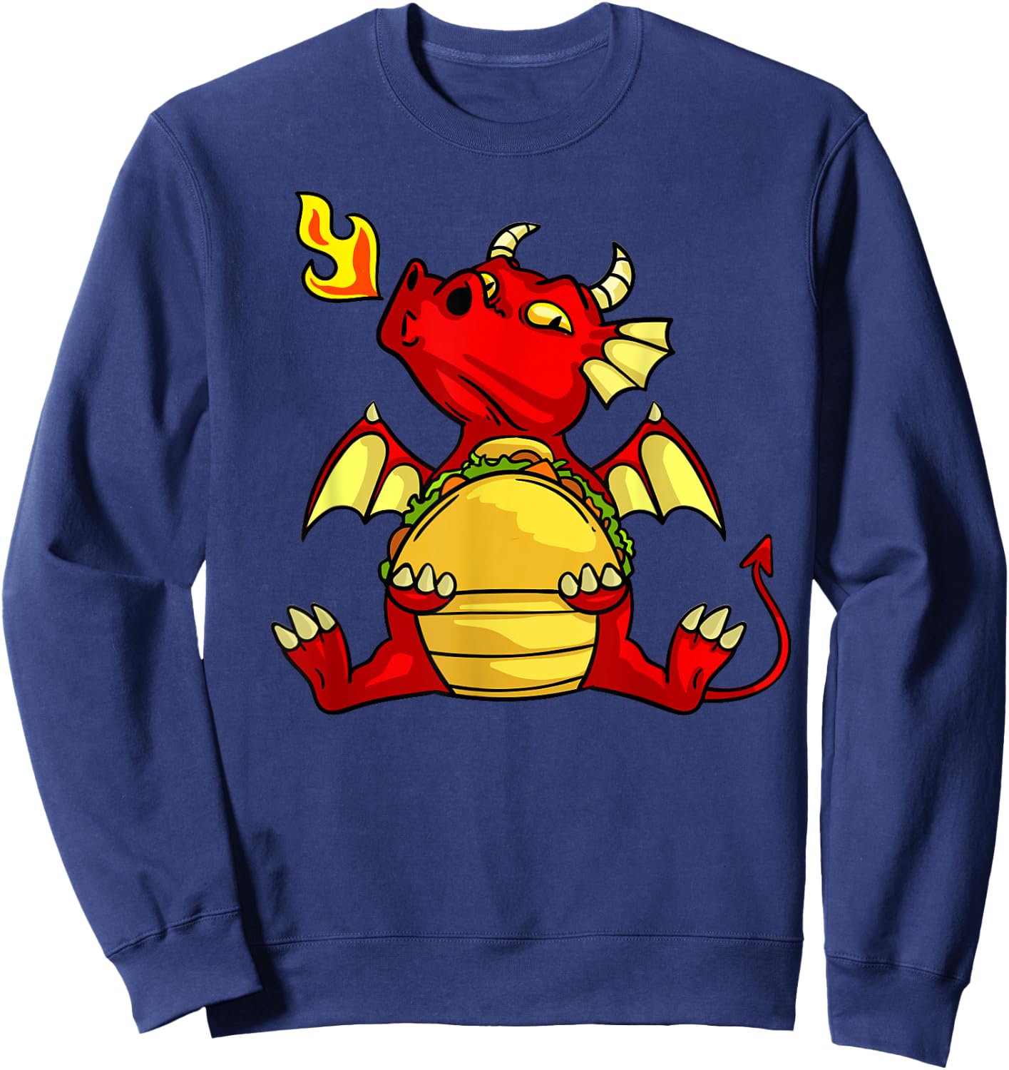 Dragons Tacos Gift Women Men Kids Mexican Love Sweatshirt - Sweatshirt | Navy