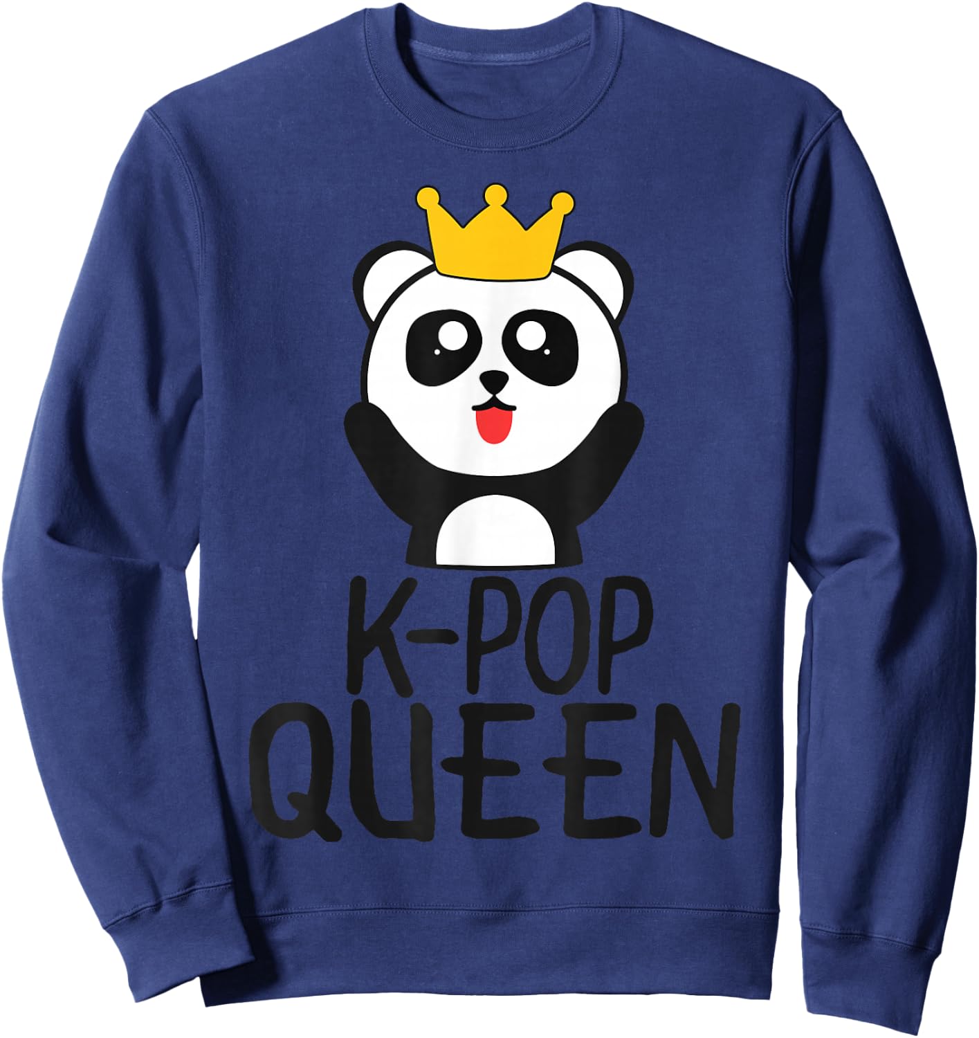 K-Pop Queen Cute Kawaii Panda Sweatshirt - Sweatshirt | Navy