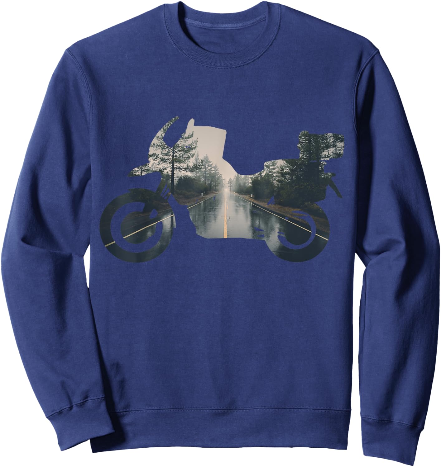 Adventure Motorcycle Bike Travel Off Road Nature Sweatshirt - Sweatshirt | Navy