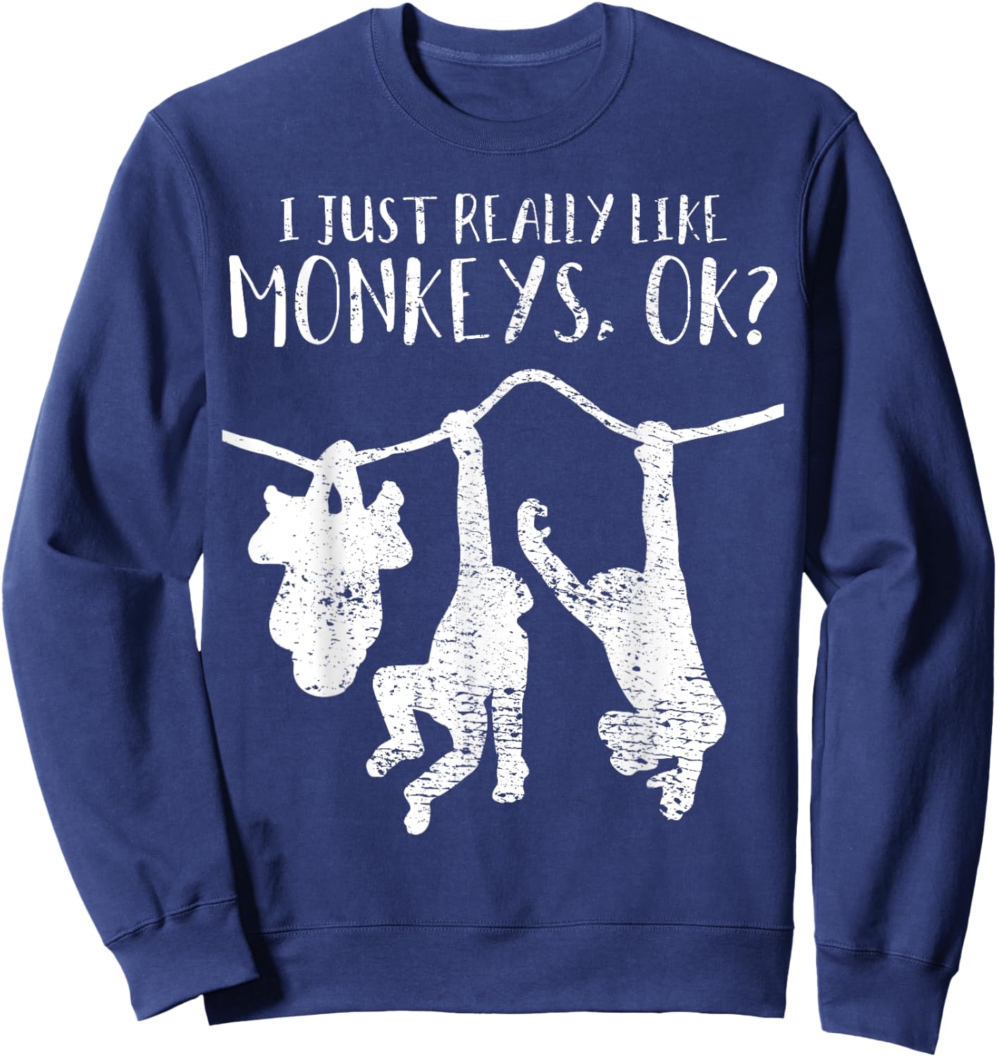 Monkeys Apes Chimps Funny Zoo Vintage Gift Sweatshirt - Sweatshirt | Navy