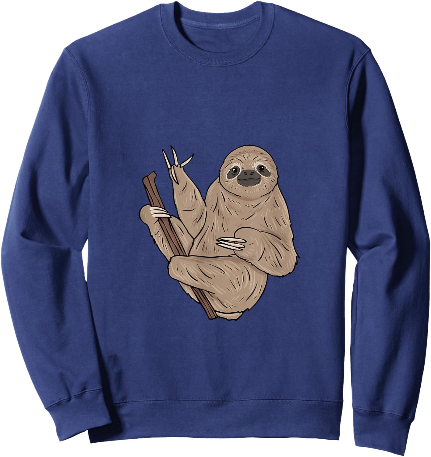 ILY Sloth ASL Hand Gesture Deaf Hearing Loss Awareness Sweatshirt - Sweatshirt | Navy