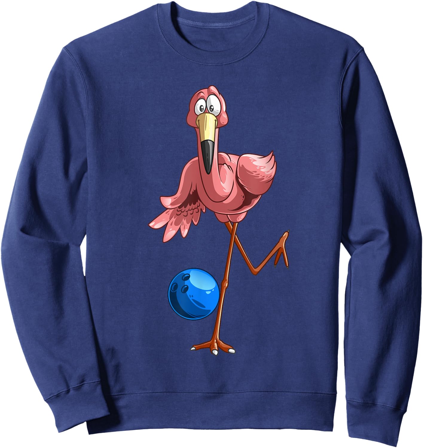 Cool Bowling Flamingo | Funny Shorebirds Lover Player Gift Sweatshirt - Sweatshirt | Navy