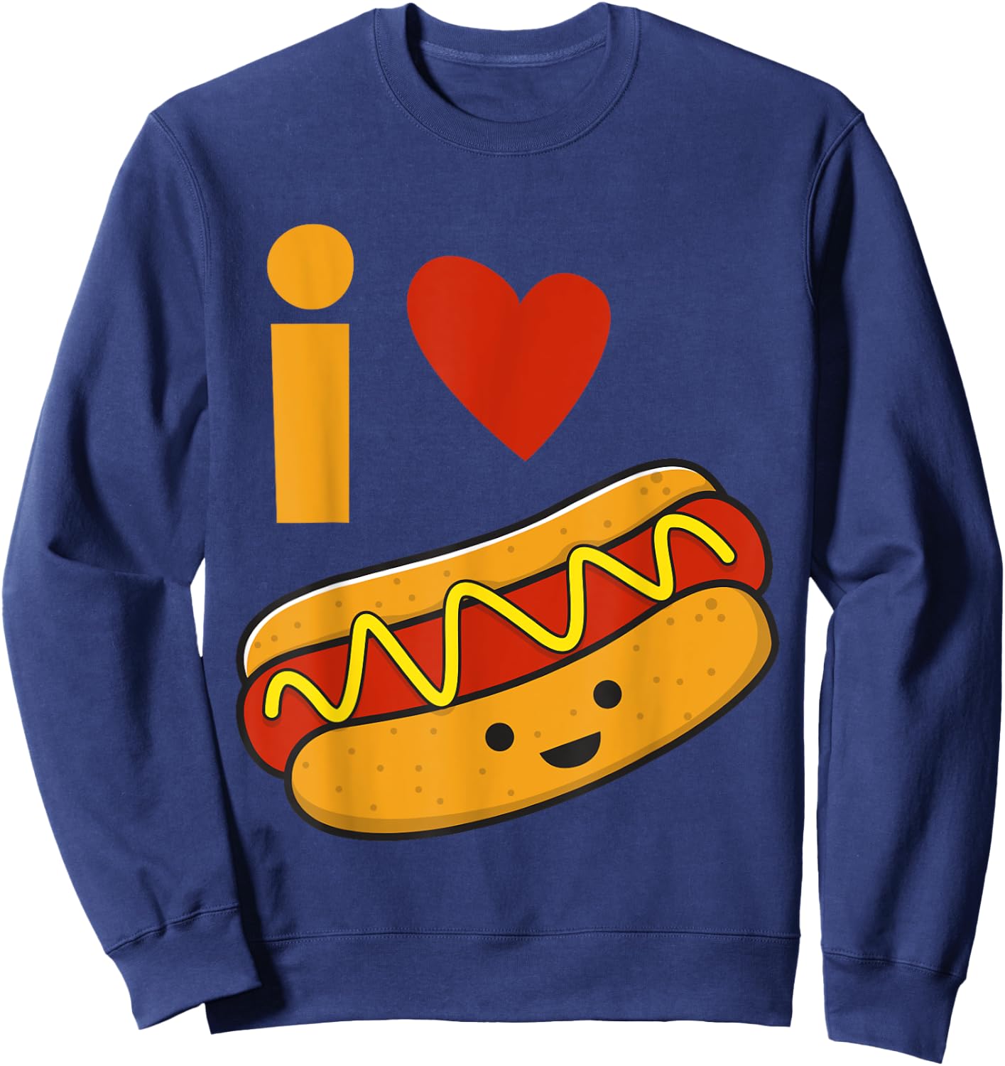 I Love Hot Dog Shirt Women Girls Kids Sweatshirt - Sweatshirt | Navy