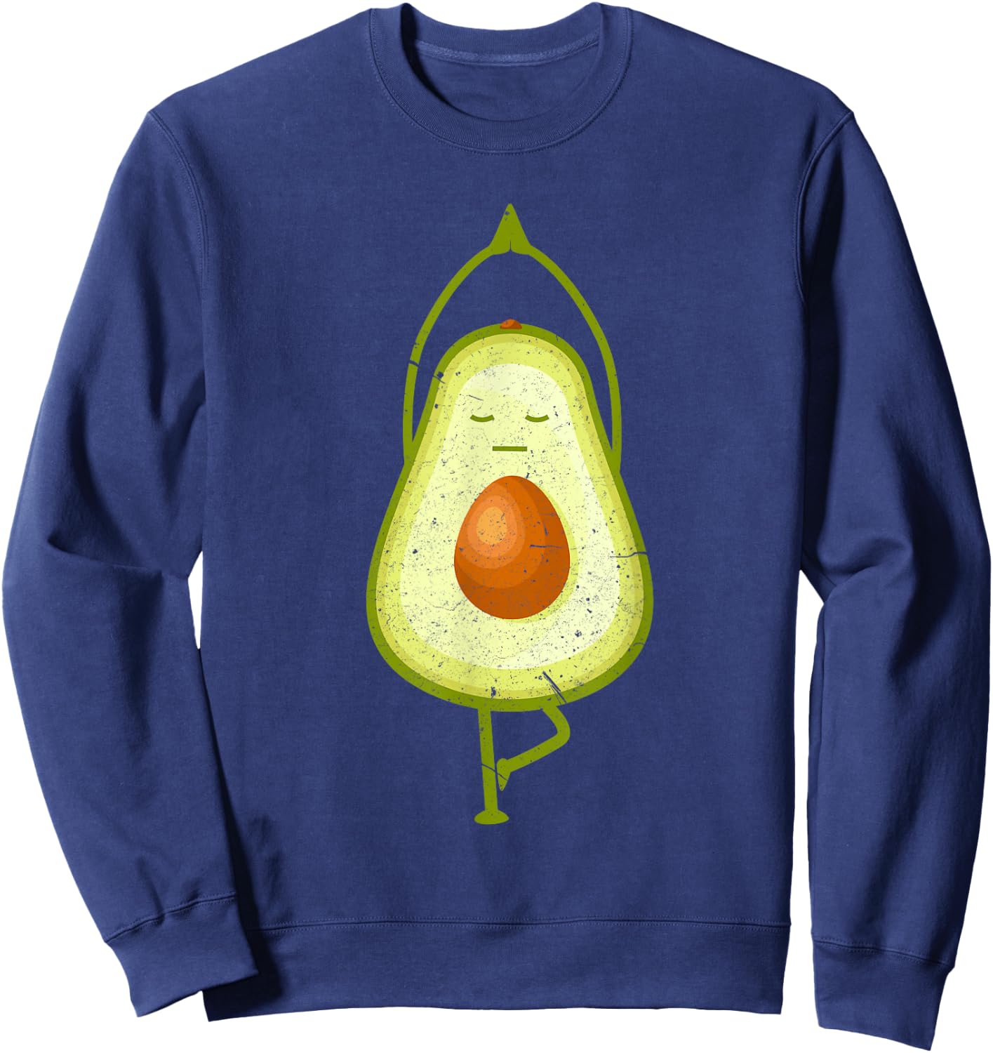 Avocado Yoga Funny Namaste Meditation Vegan Sweatshirt - Sweatshirt | Navy