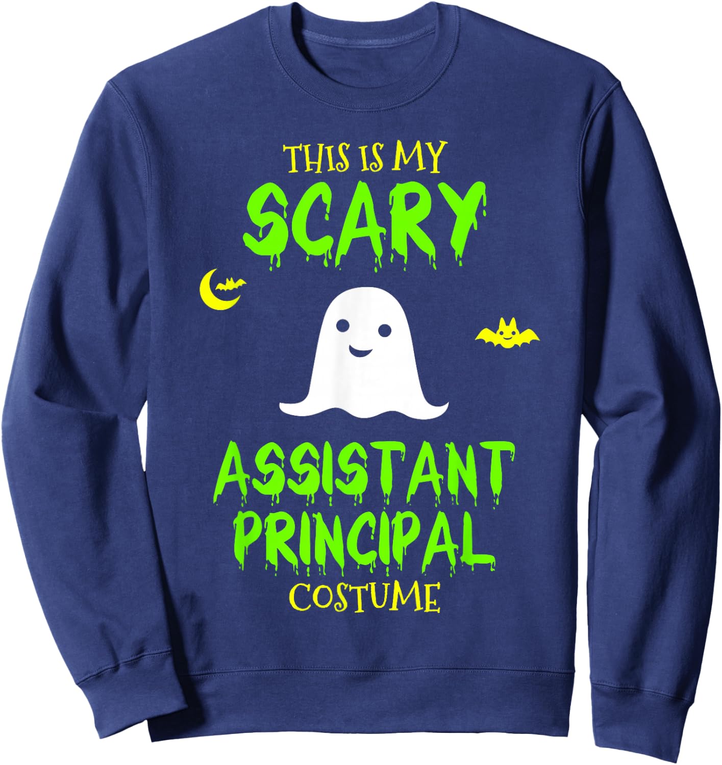 Scary Assistant Principal Costume Halloween Lazy Easy Sweatshirt - Sweatshirt | Navy