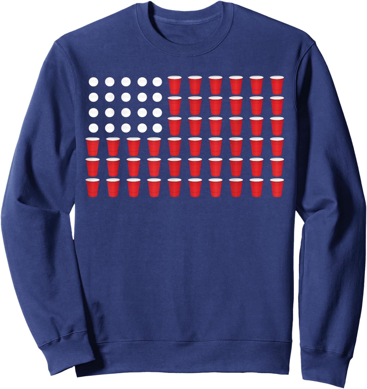 4th Of July T Shirt Gift Beer Pong American Flag Drinking Men Sweatshirt - Sweatshirt | Navy