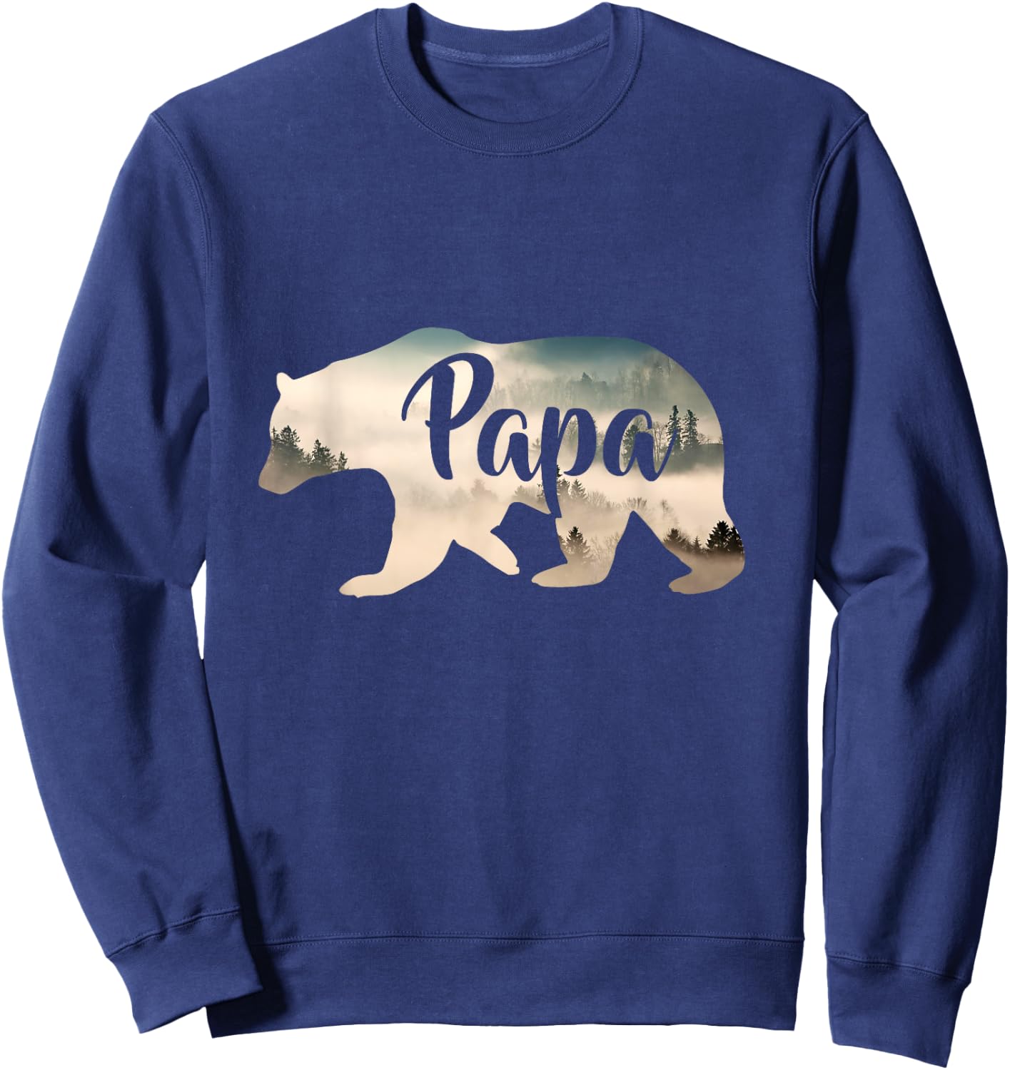 Men's Papa Bear & Forest Awesome Camping Sweatshirt - Sweatshirt | Navy