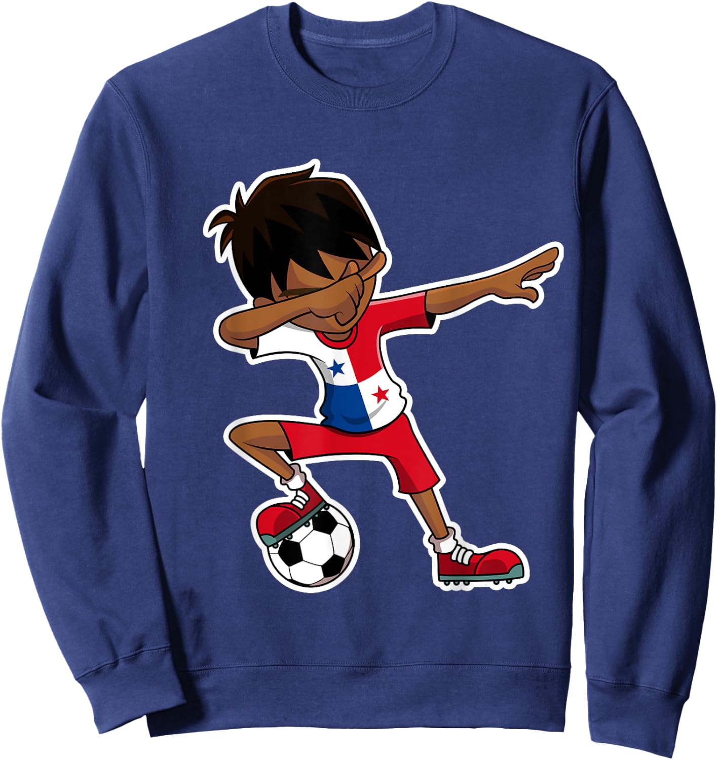 Dabbing Soccer Boy Panama Shirt, Panamanian Flag Jersey Sweatshirt - Sweatshirt | Navy