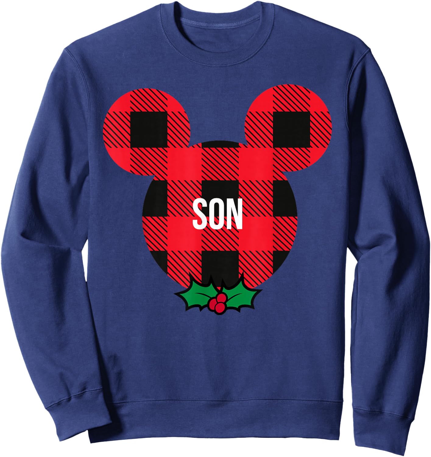 Disney Mickey Mouse Family Matching Holiday Plaid Son Sweatshirt - Sweatshirt | Navy