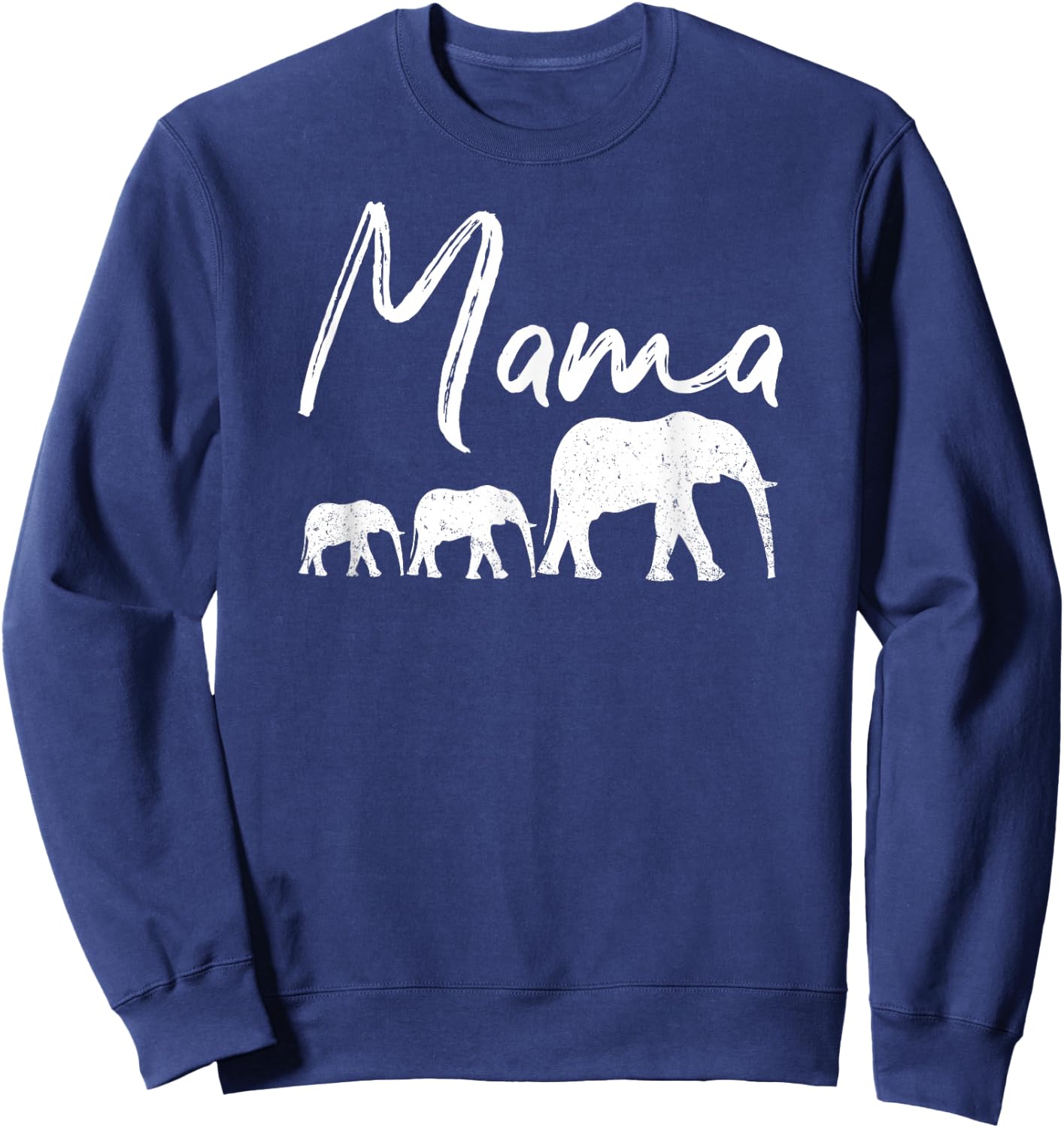 MAMA Shirt ELEPHANT Mother's Day Christmas Mommy Mom Best Sweatshirt - Sweatshirt | Navy