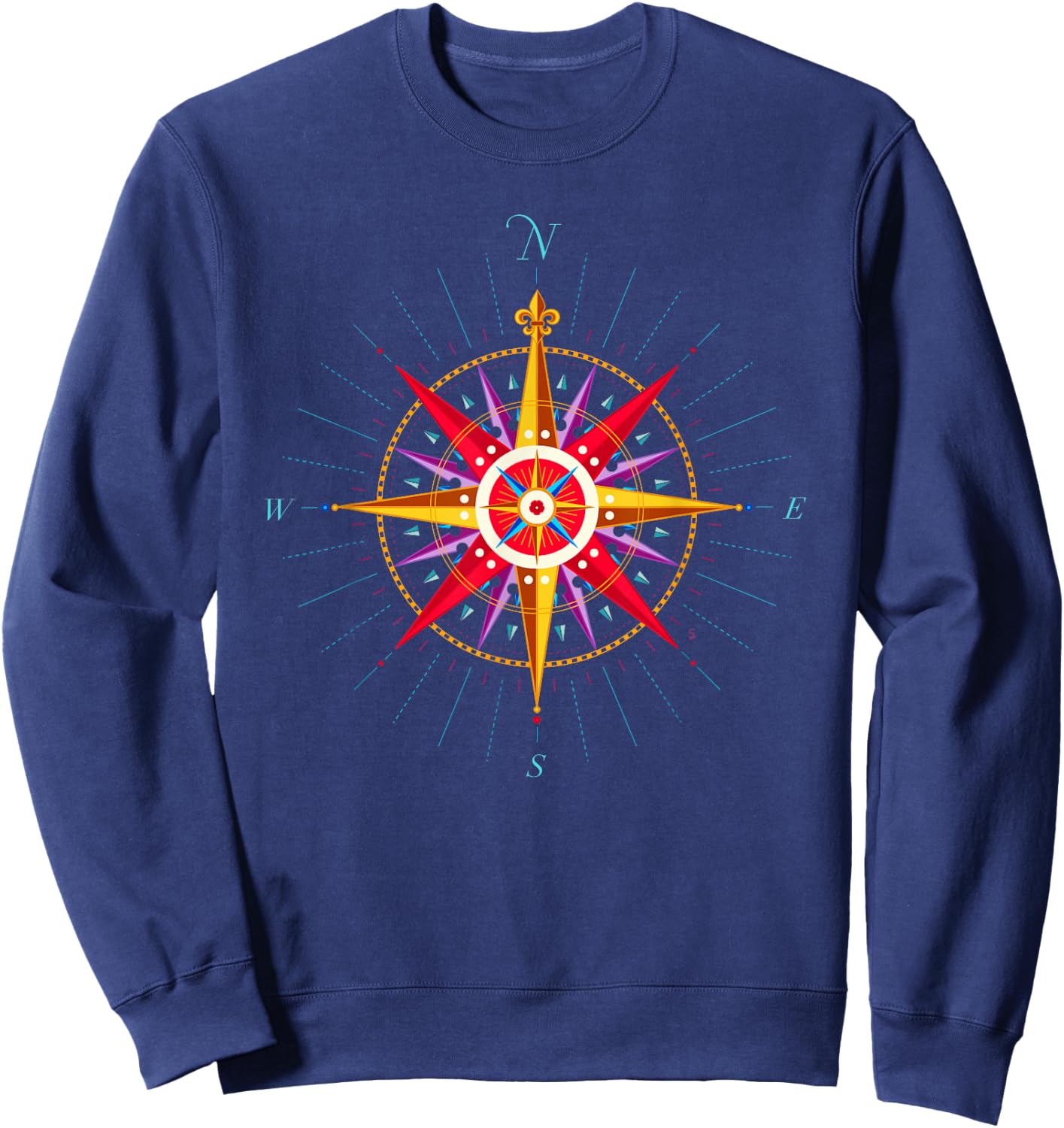 Rose Compass Vintage Travel Adventure Gift Sweatshirt - Sweatshirt | Navy