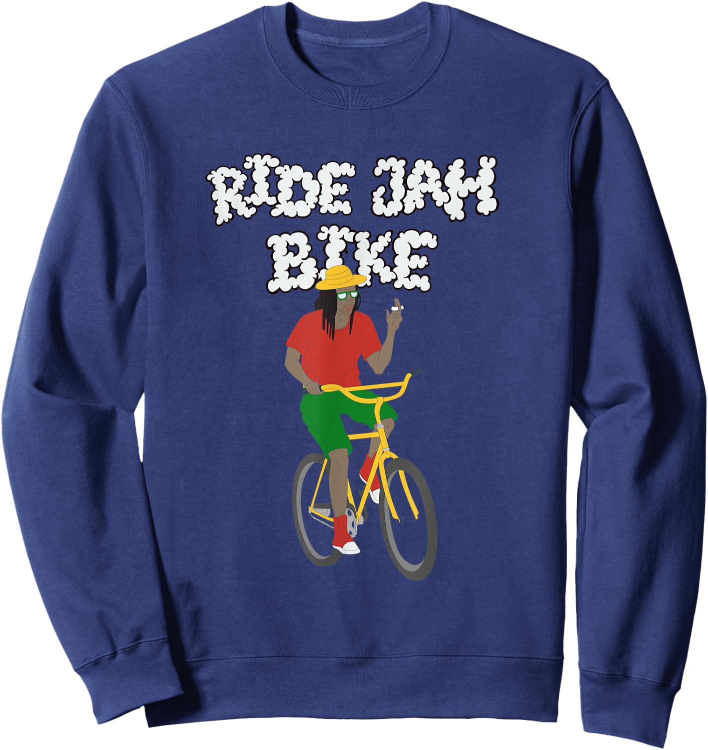 Ride Jah Bike - 420 Rasta Bicycle Shirt Sweatshirt - Sweatshirt | Navy