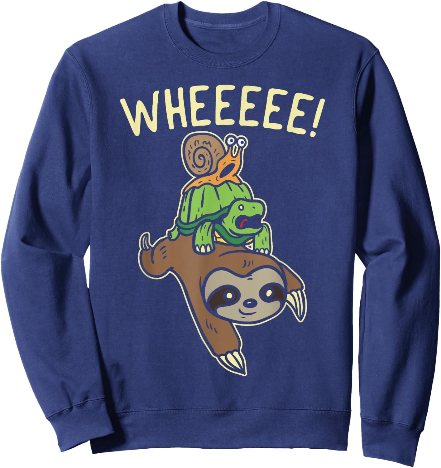 Funny Running Shirt Marathon Runners Gift Sloth Turtle Snail Sweatshirt - Sweatshirt | Navy