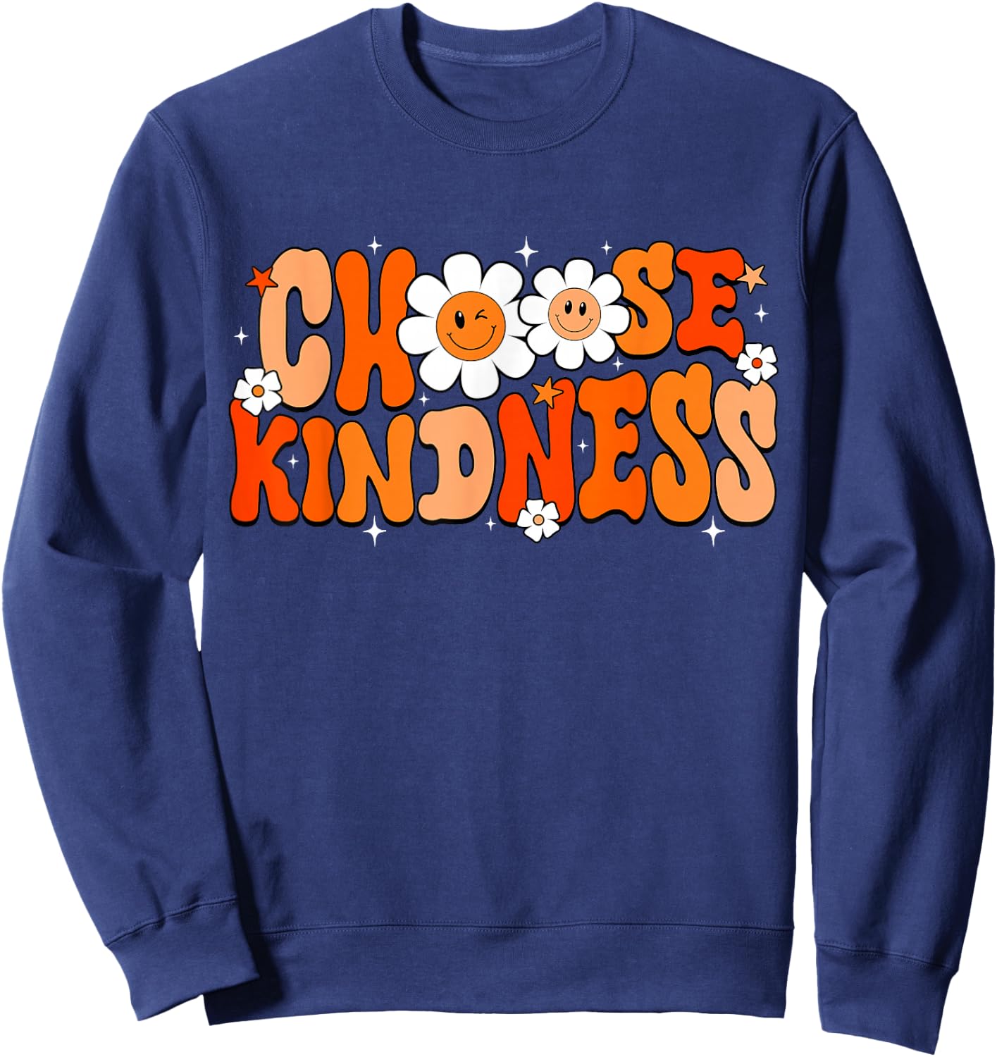 Choose Kindness Shirt Retro Be Kind Inspirational Unity Day Sweatshirt - Sweatshirt | Navy