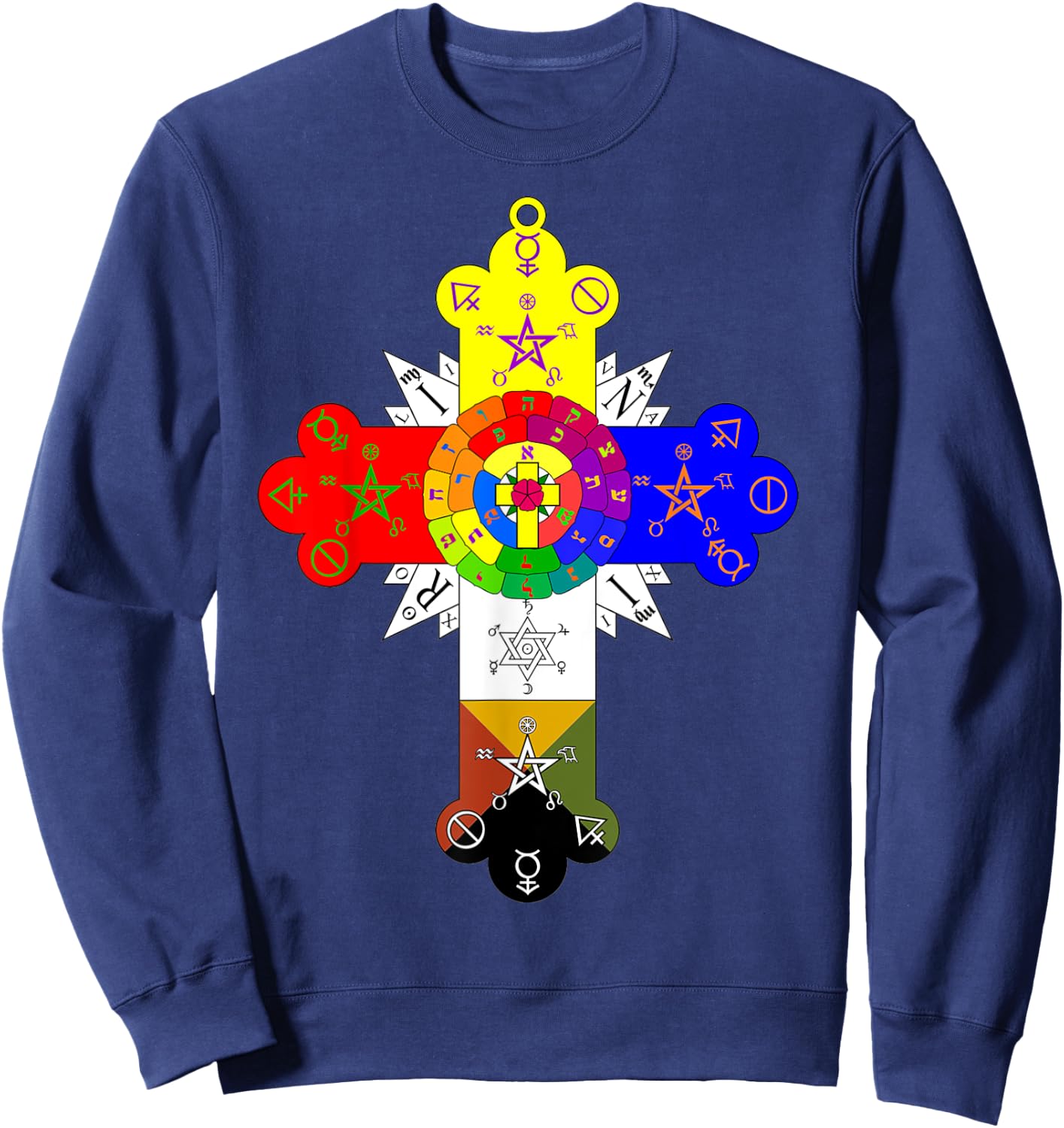 Rose Cross T Shirt Sweatshirt - Sweatshirt | Navy