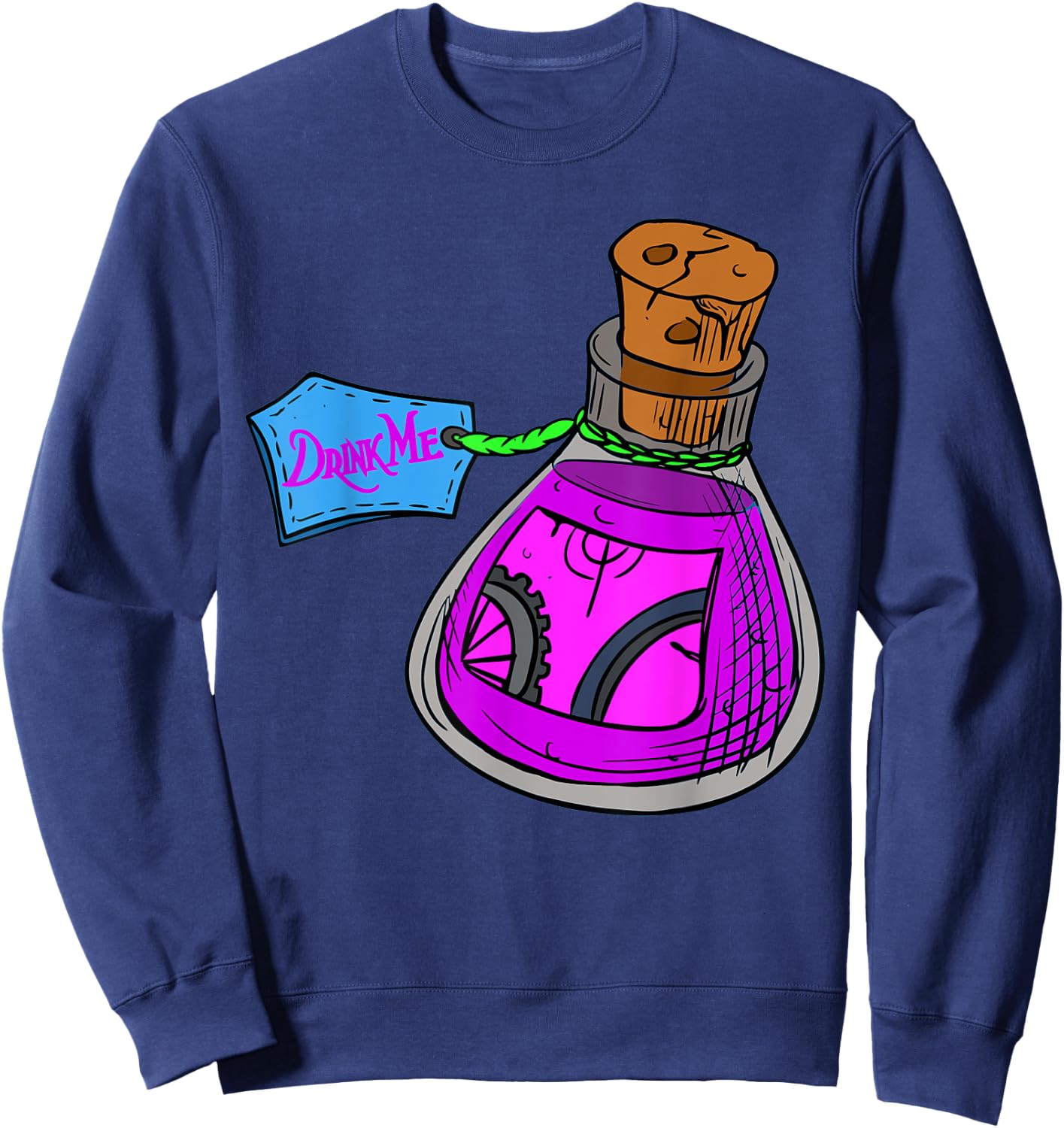 Alice in Wonderland Drink Me Bottle Sweatshirt - Sweatshirt | Navy