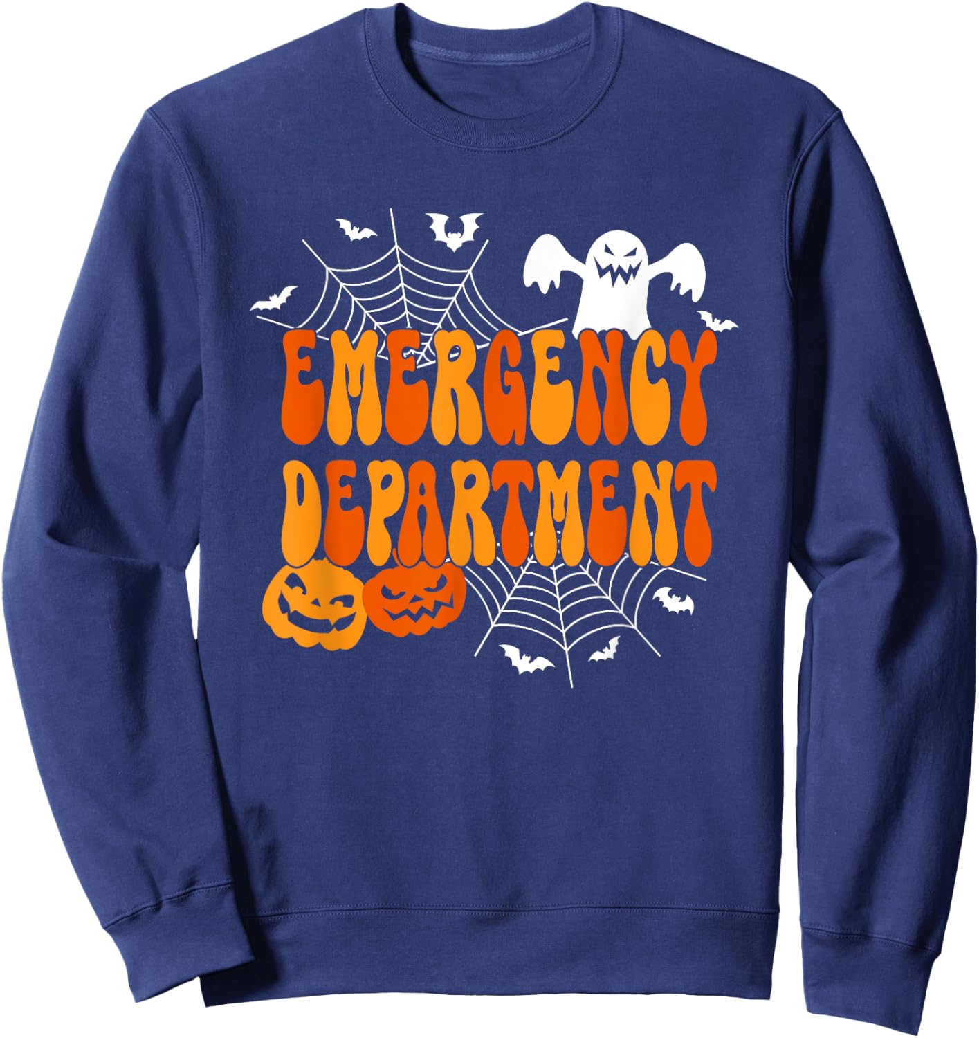 Funny Halloween Emergency Department Emergency Room Nurse Sweatshirt - Sweatshirt | Navy