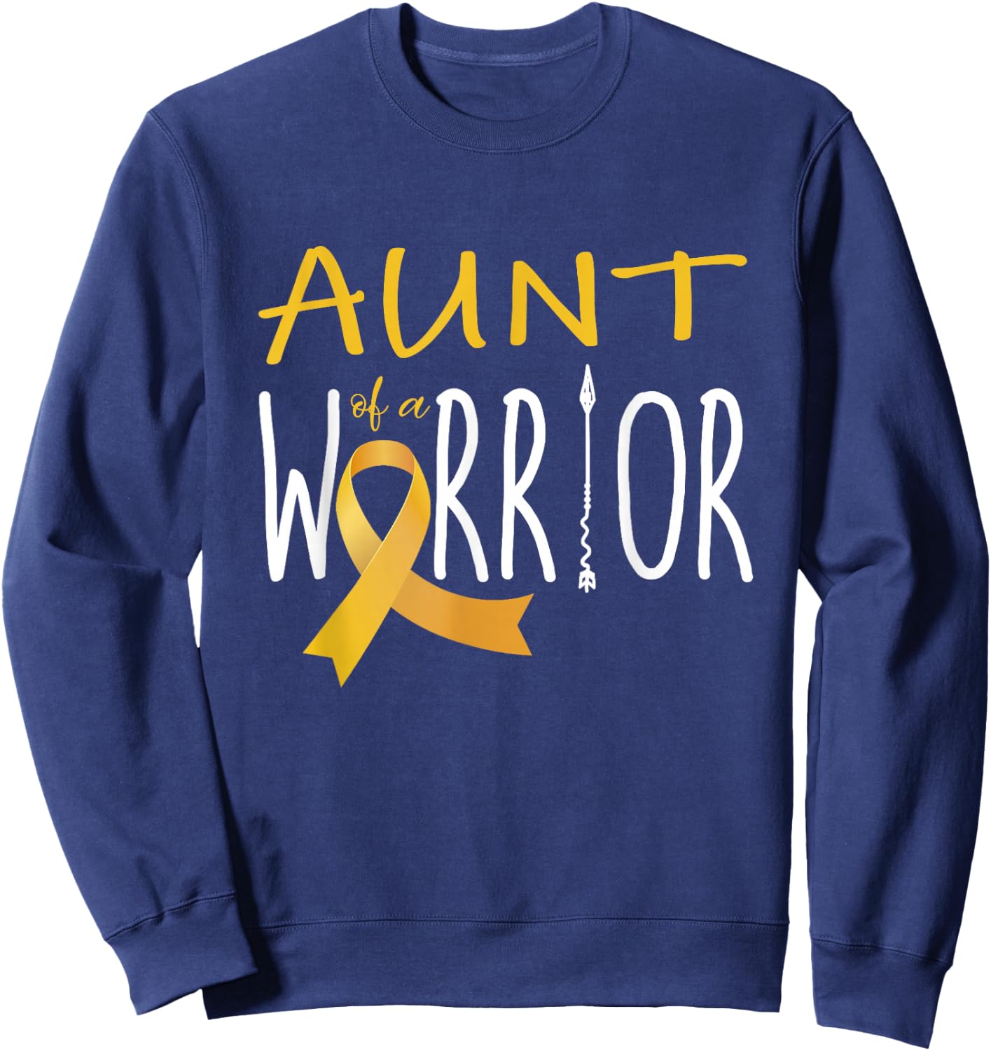 Childhood cancer awareness Aunt of a warrior Sweatshirt - Sweatshirt | Navy