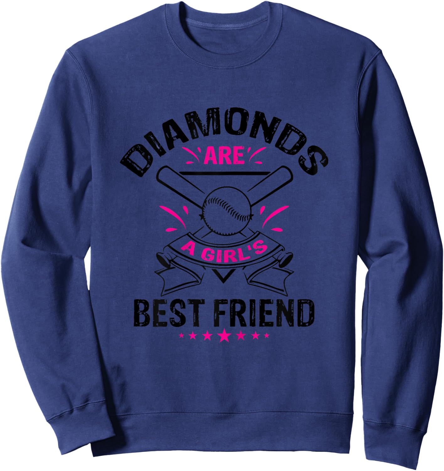 Diamonds Girl's Best Friend Shirt for Baseball and Softball Sweatshirt - Sweatshirt | Navy