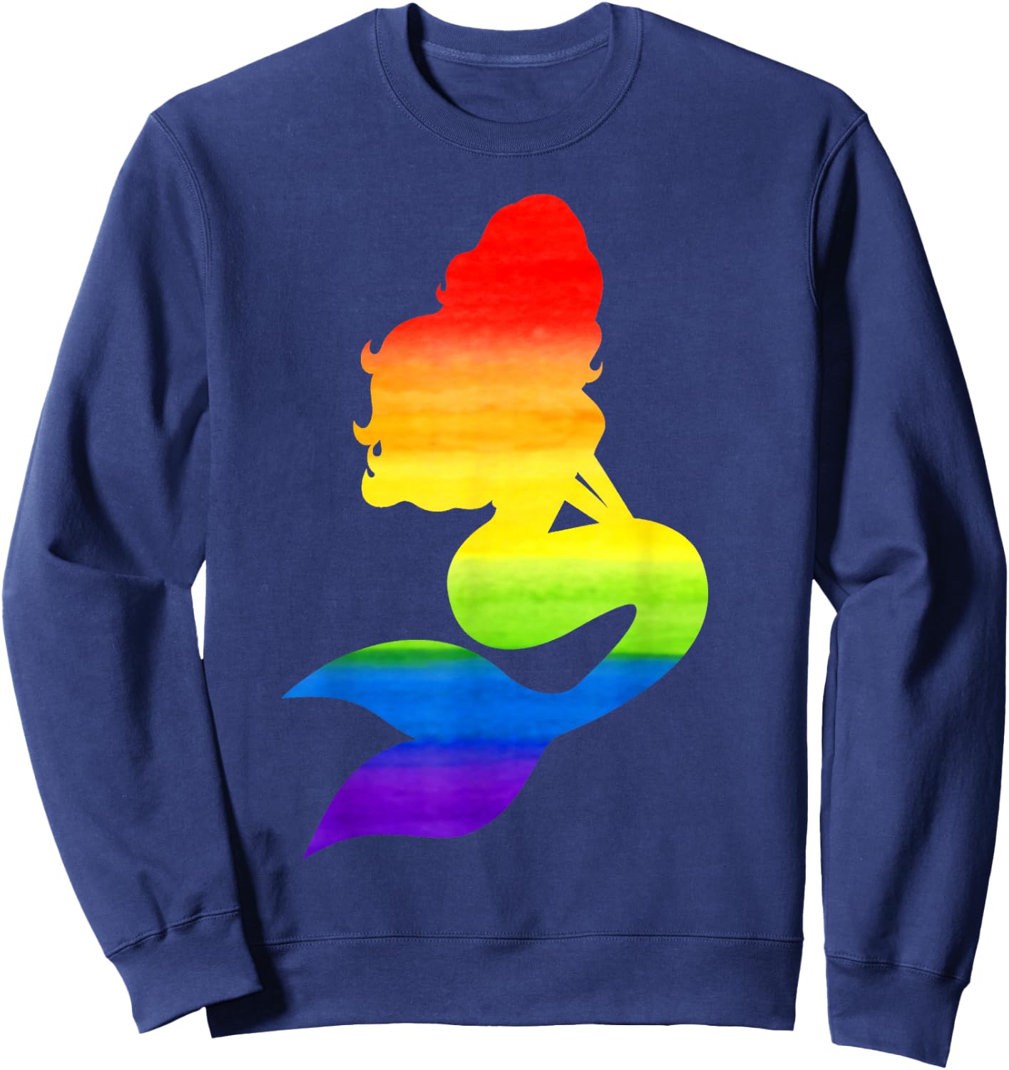 Mermaid Pride Gay Pride Parade Rainbow Mermaid Sweatshirt - Sweatshirt | Navy