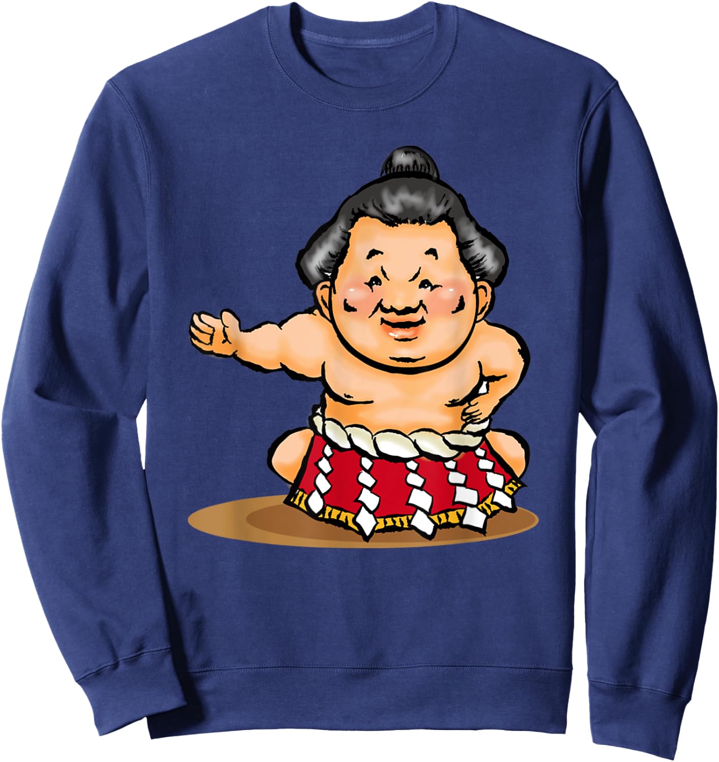 UGLY CUTE SUMO WRESTLER Shirt Zen Japan Culture Kawaii Anime Sweatshirt - Sweatshirt | Navy