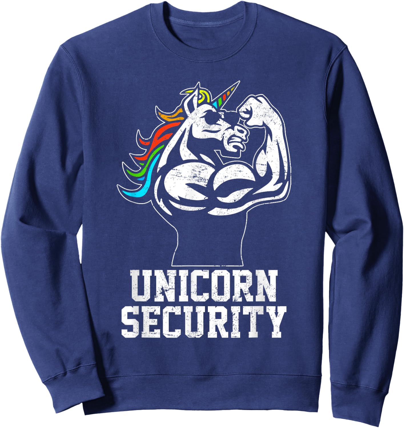 Unicorn Security funny Unicorn Gymer gift dad father day Sweatshirt - Sweatshirt | Navy