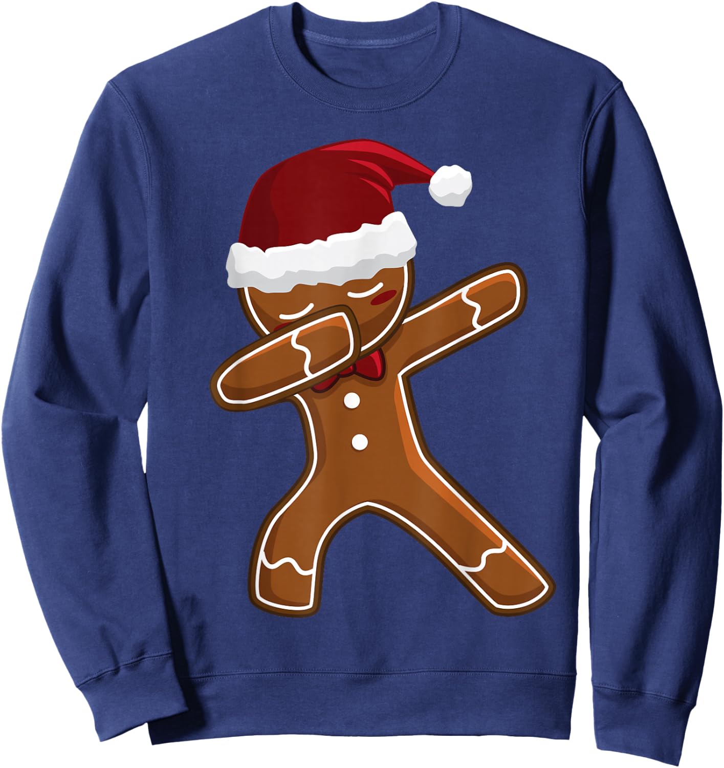 Christmas Dabbing Gingerbread Dab Pose Kids Boys Girls Xmas Sweatshirt - Sweatshirt | Navy