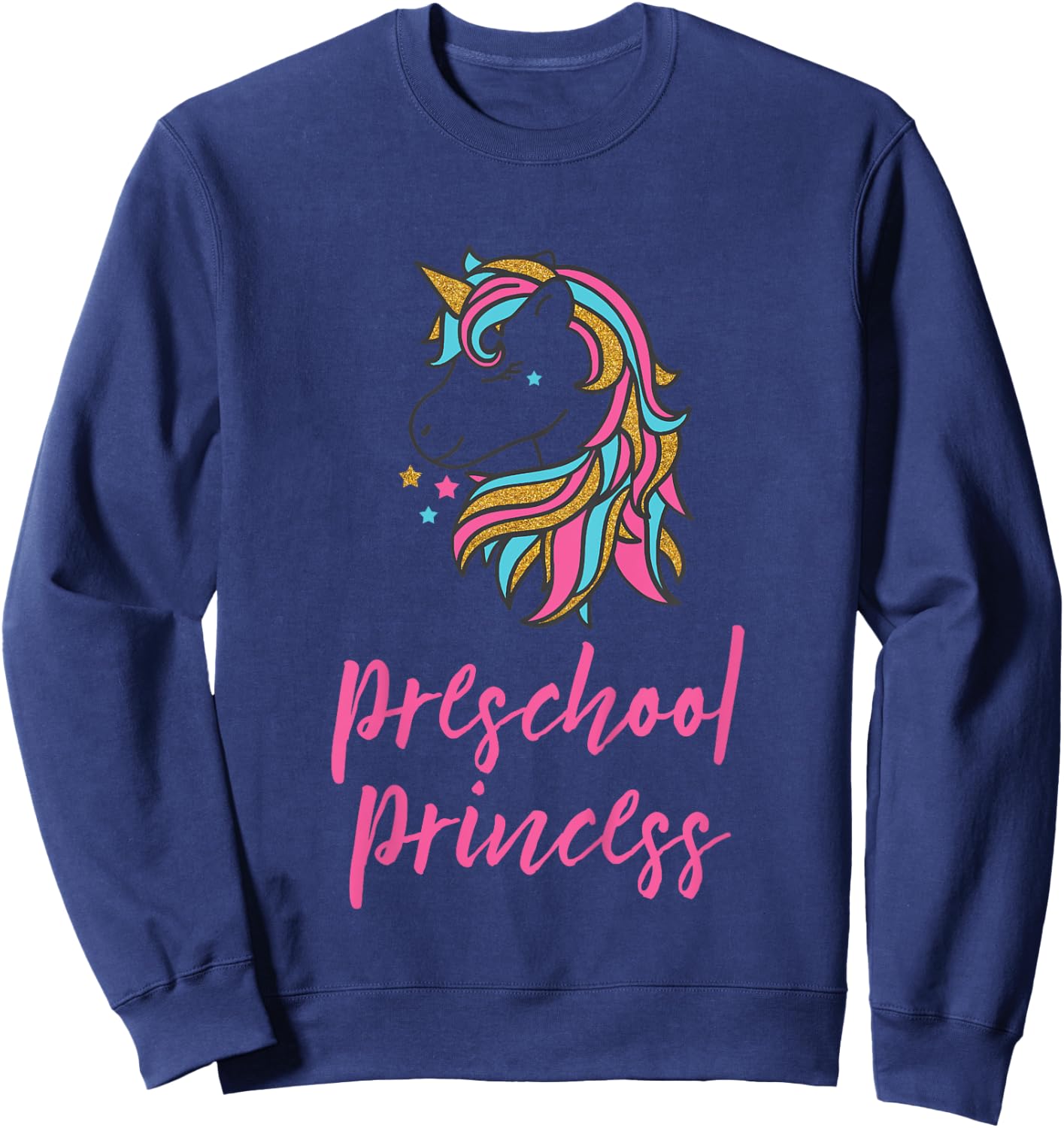 Kids Preschool Princess Unicorn Shirt for Girls, School Shirt Sweatshirt - Sweatshirt | Navy