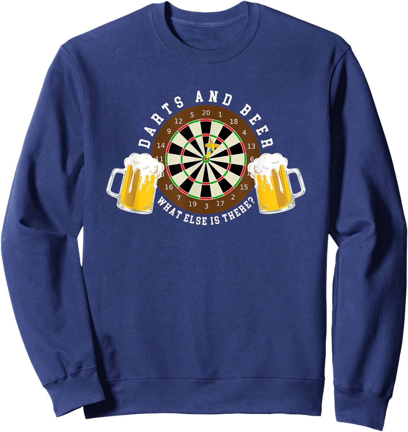 Funny Darts Gift Darts and Beer | Men Women Gift Sweatshirt - Sweatshirt | Navy