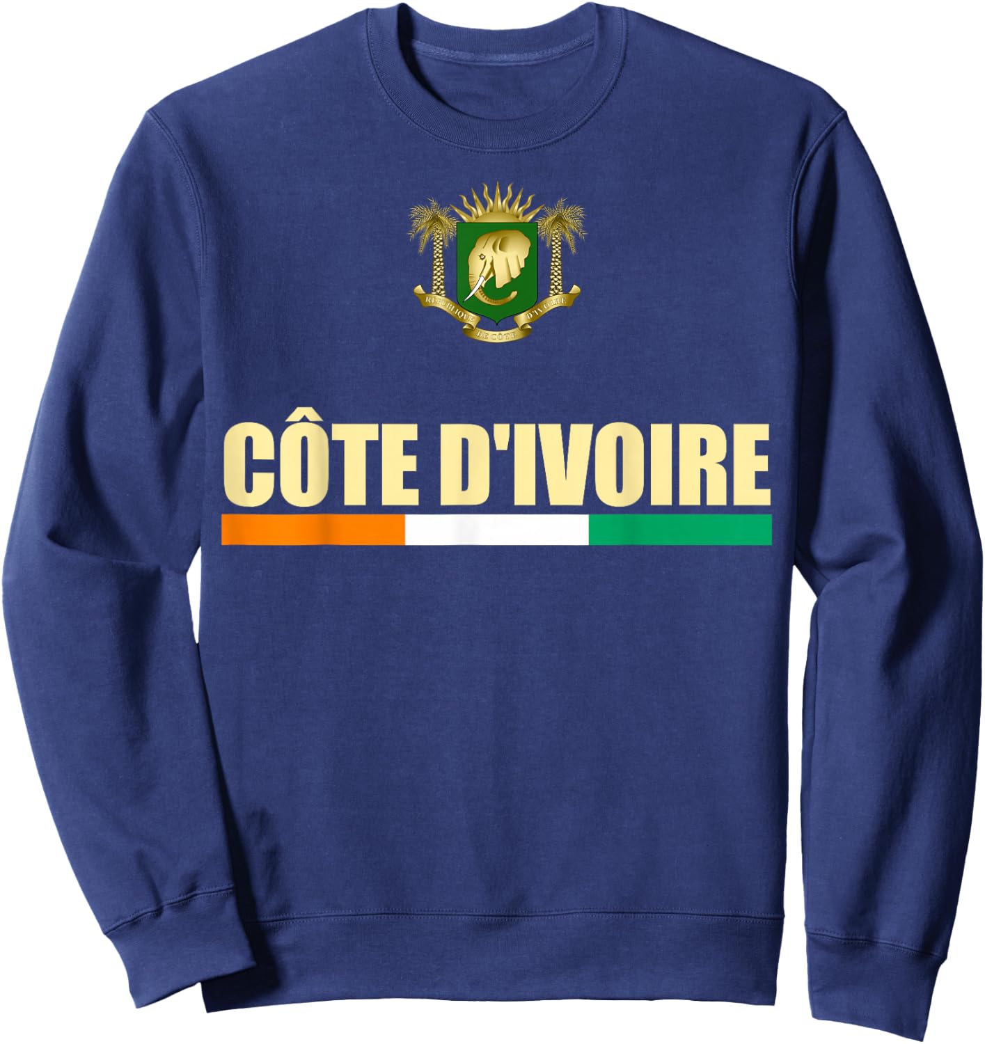Cote d'Ivoire National Flag Ivory Coast Coat Of Arms Gift Sweatshirt - Sweatshirt | Navy