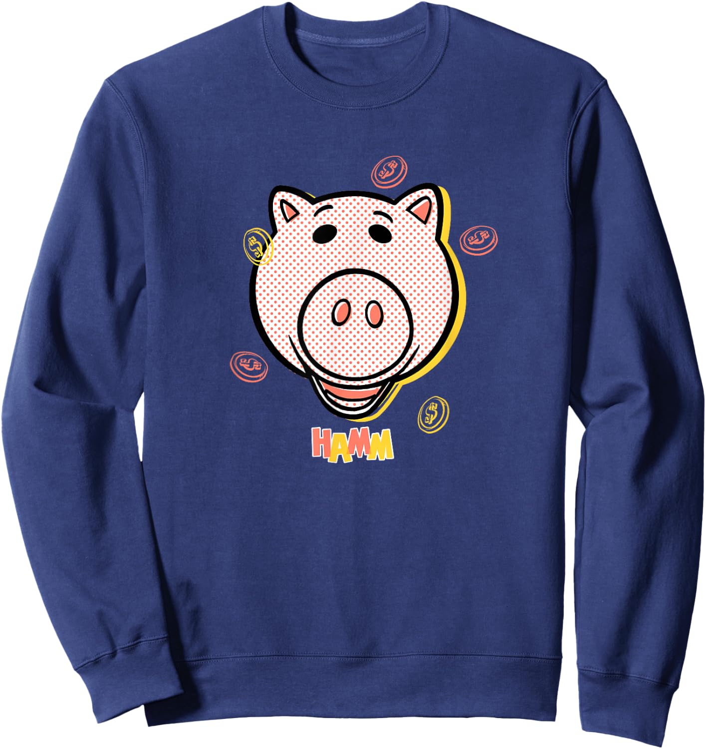 Disney Pixar Toy Story 4 Hamm Coins Halftone Sweatshirt - Sweatshirt | Navy