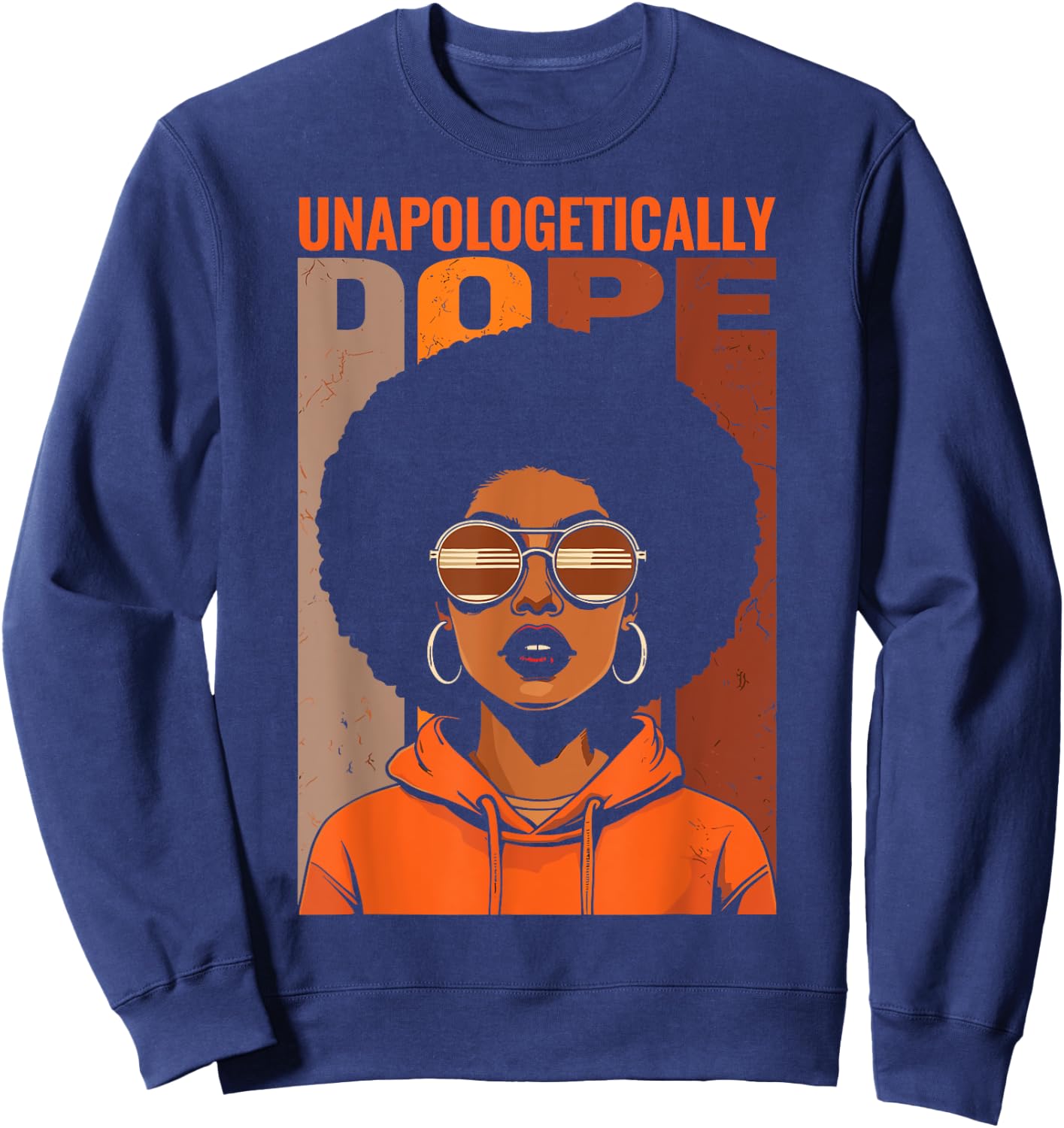 Unapologetically Dope Black Pride Melanin African American Sweatshirt - Sweatshirt | Navy