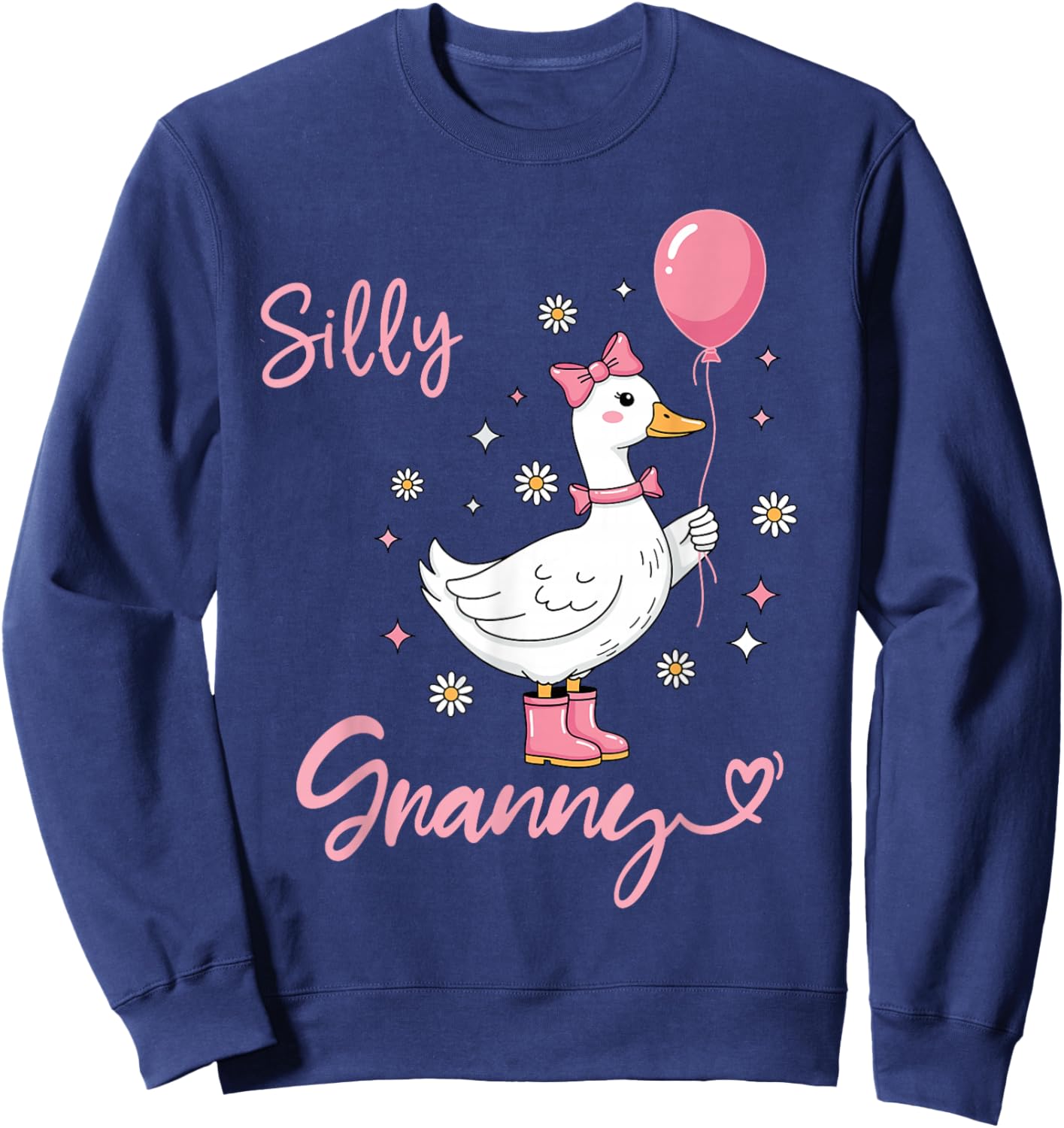 Silly Granny Cute Goose Grandmother Family Matching Birthday Sweatshirt - Sweatshirt | Navy