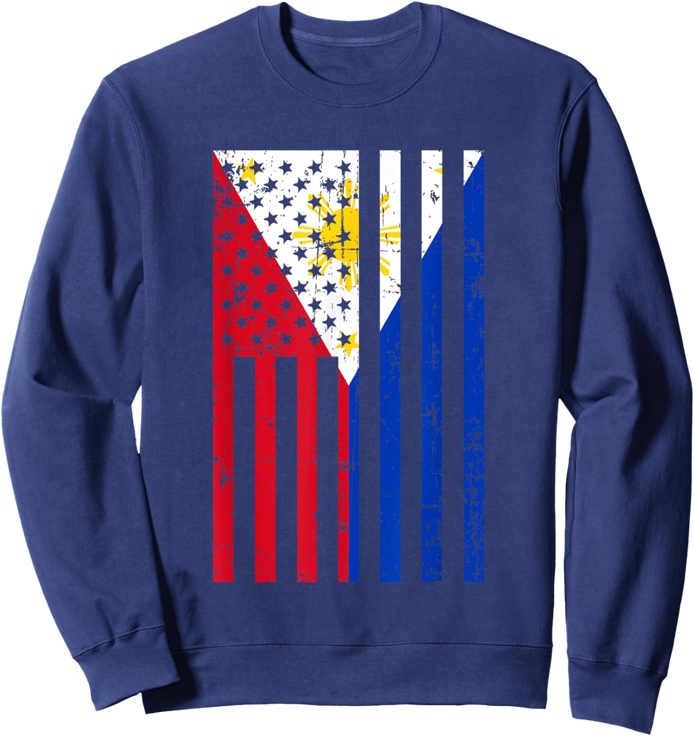 Philippines American Flag for New US Citizen Gift Sweatshirt - Sweatshirt | Navy