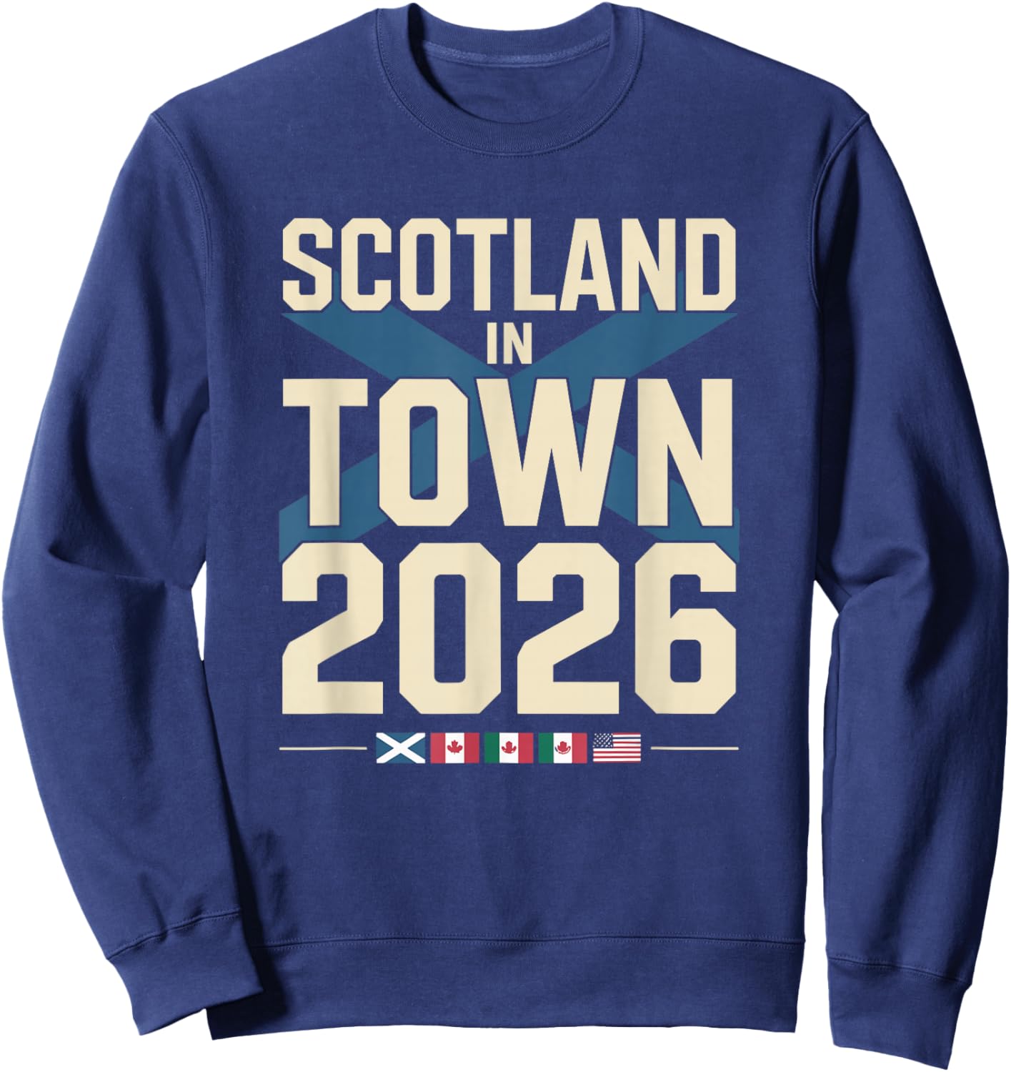 Scotland Football Lovers Party 2026 USA Tartan America Sweatshirt - Sweatshirt | Navy