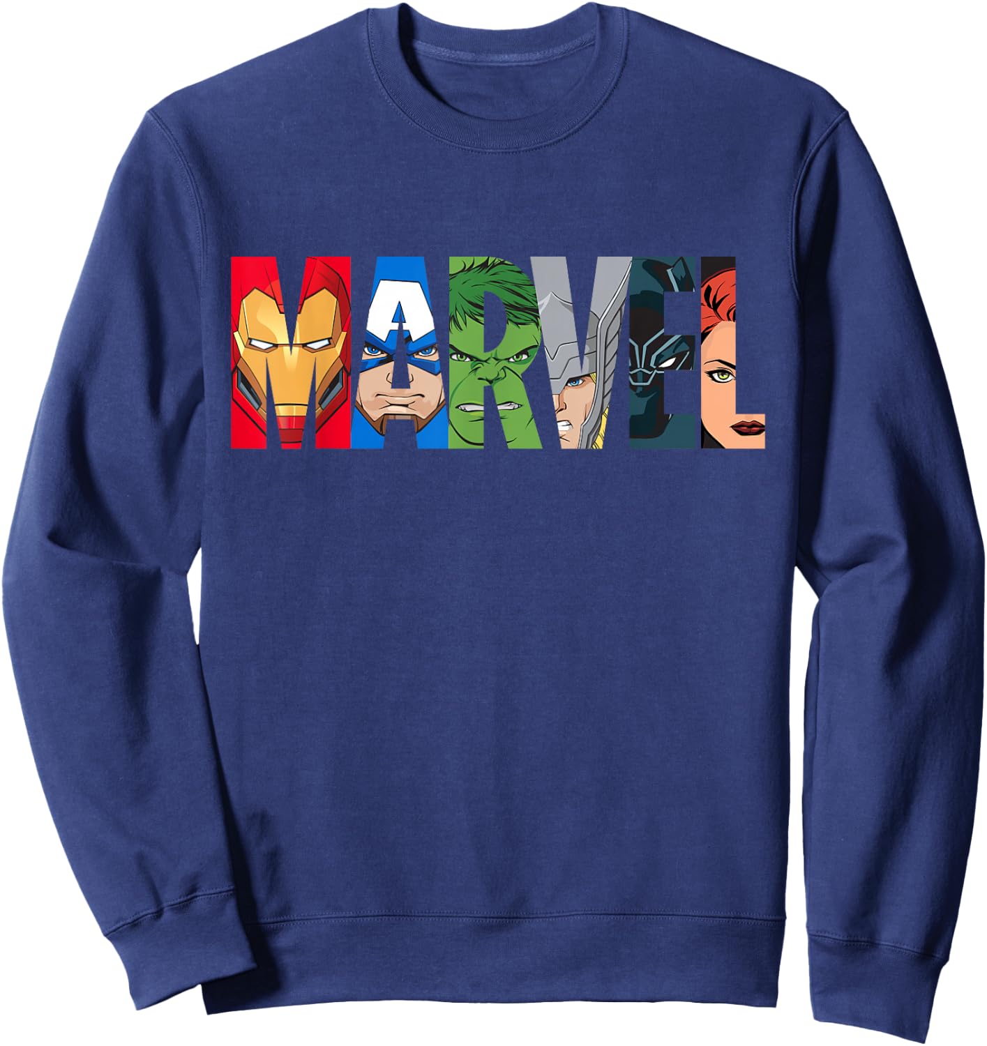 Marvel Logo Avengers Super Heroes Sweatshirt - Sweatshirt | Navy