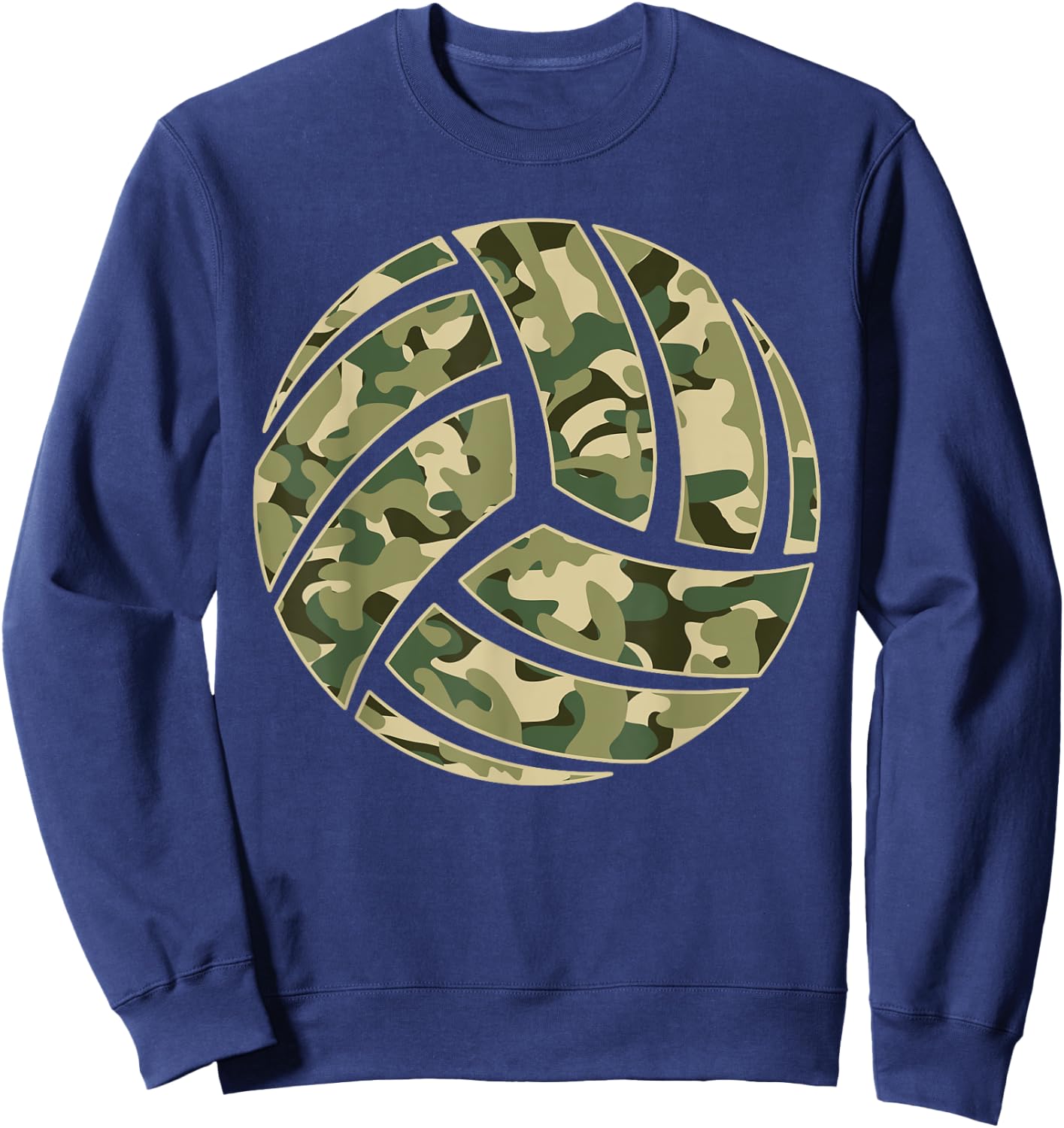 Camouflage Volleyball Lover Player Fan Cute Camo Volleyball Sweatshirt - Sweatshirt | Navy