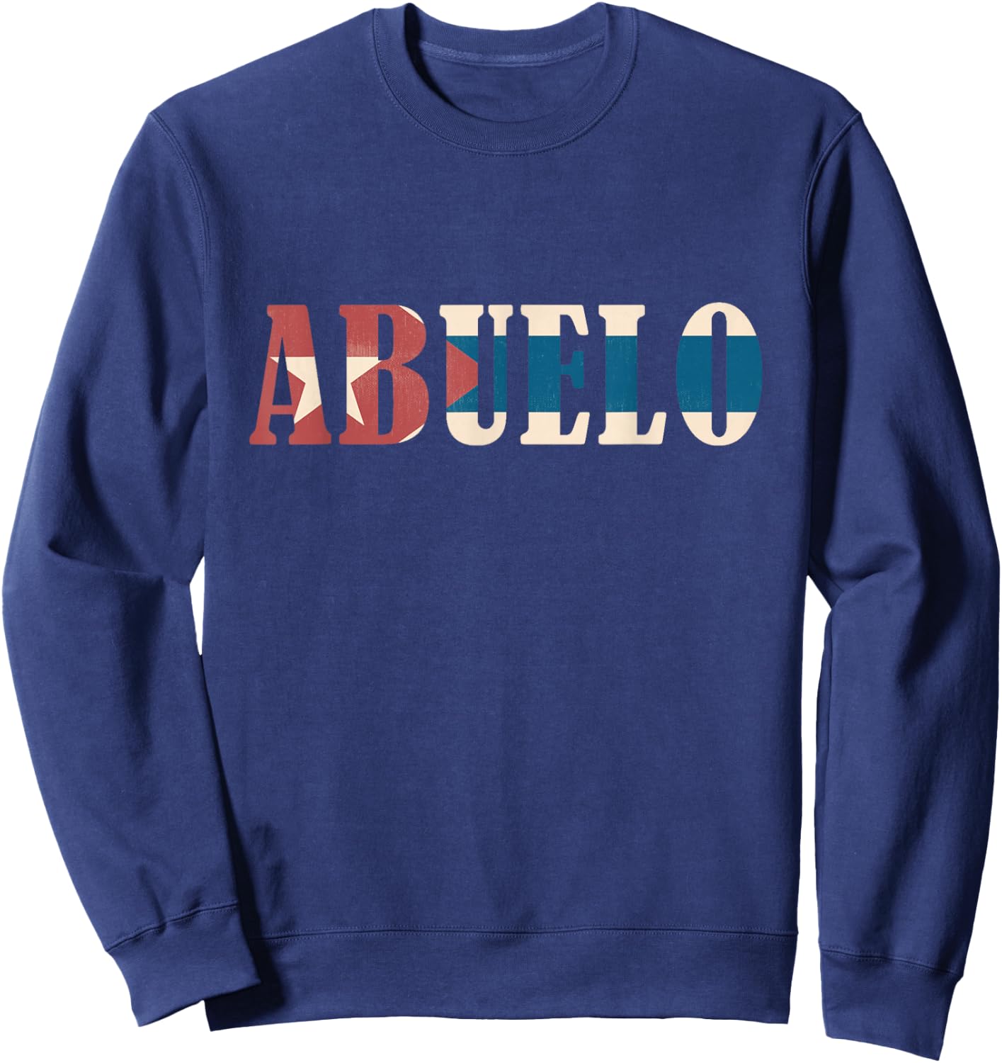 Grandfather Men's Vintage Cuban Flag - Black, Small Sweatshirt - Sweatshirt | Navy