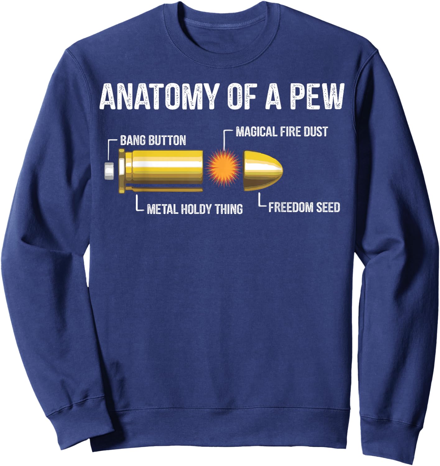 Funny Gun Ammo Bullet Gift - Anatomy Of A Pew Sweatshirt - Sweatshirt | Navy
