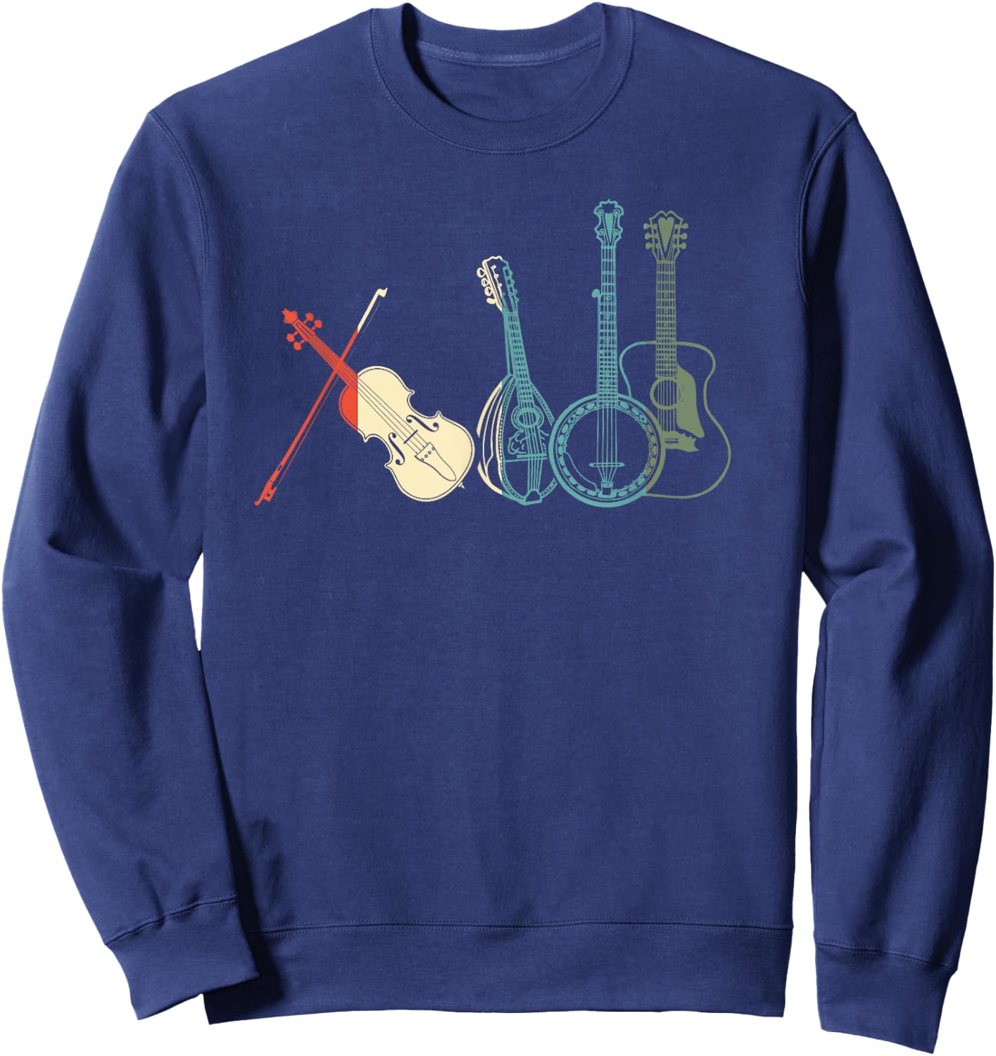 Guitars Banjos Fiddle Mandolin Sweatshirt - Sweatshirt | Navy