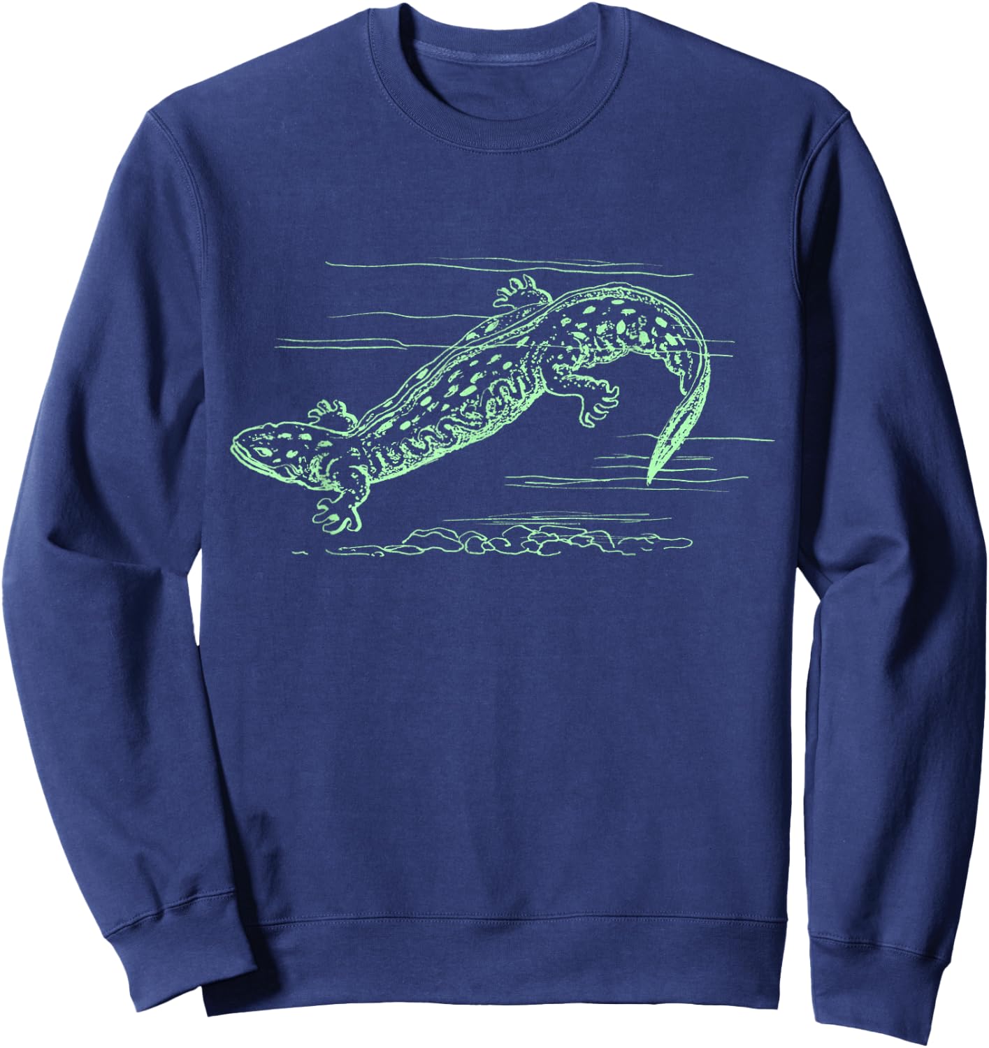 Cool Hellbender Salamander Graphic Biologist T Shirt Sweatshirt - Sweatshirt | Navy