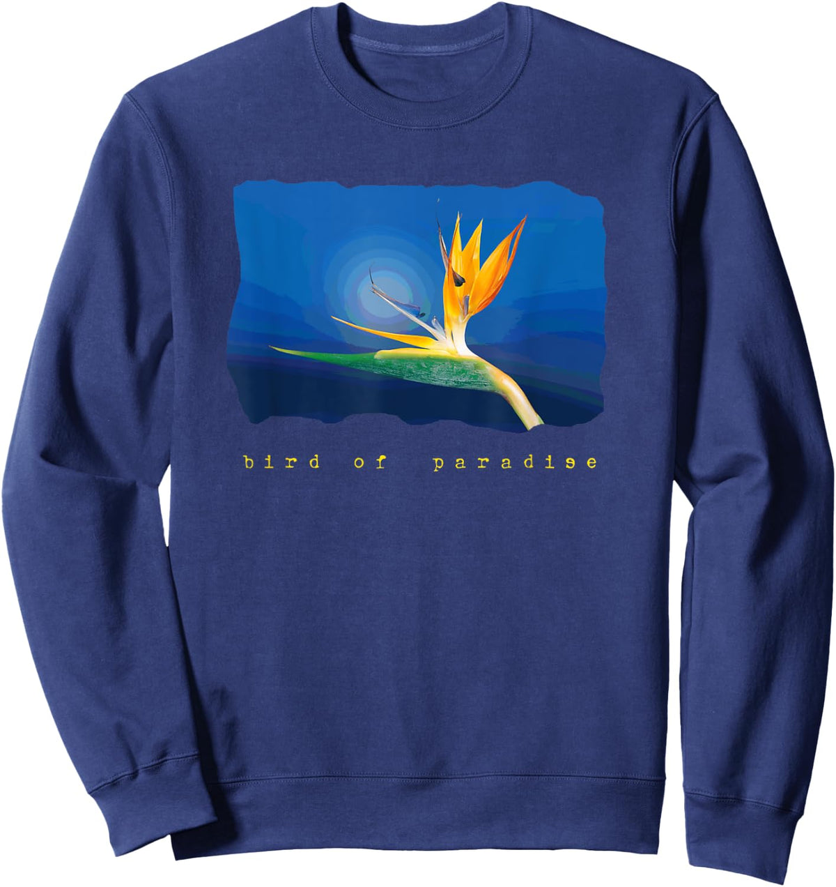 Bird of Paradise Tropical Flower Shirt Sweatshirt - Sweatshirt | Navy