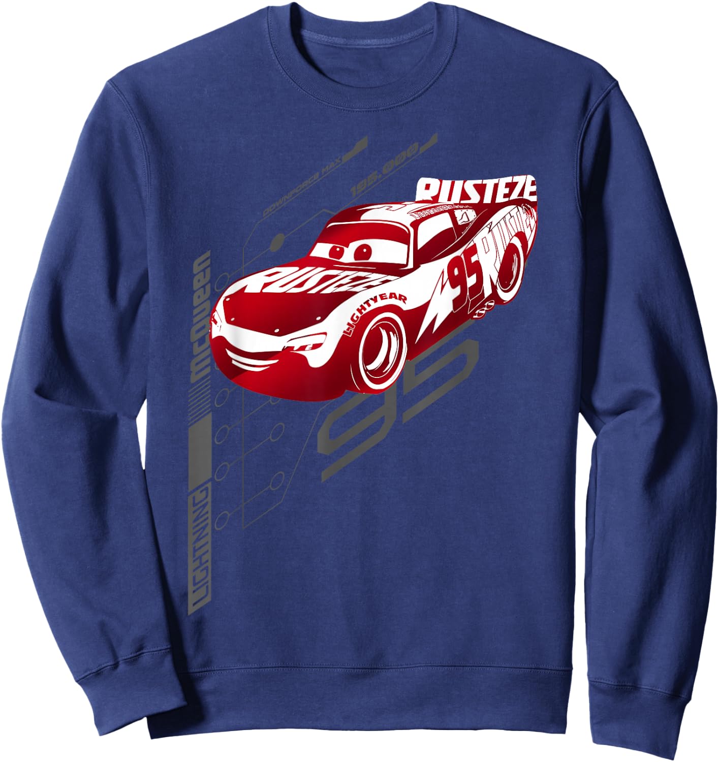 Disney Pixar Cars Lightning McQueen Neon Schematics Logo Sweatshirt - Sweatshirt | Navy